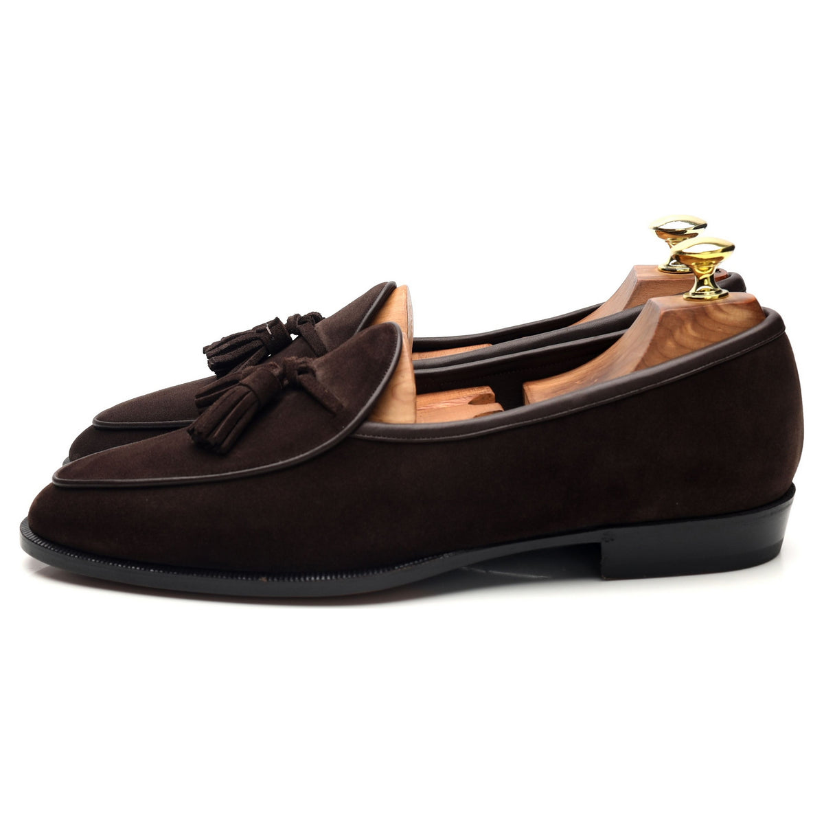 &#39;Grand Seine&#39; Dark Brown Suede Tassel Loafers UK 7.5