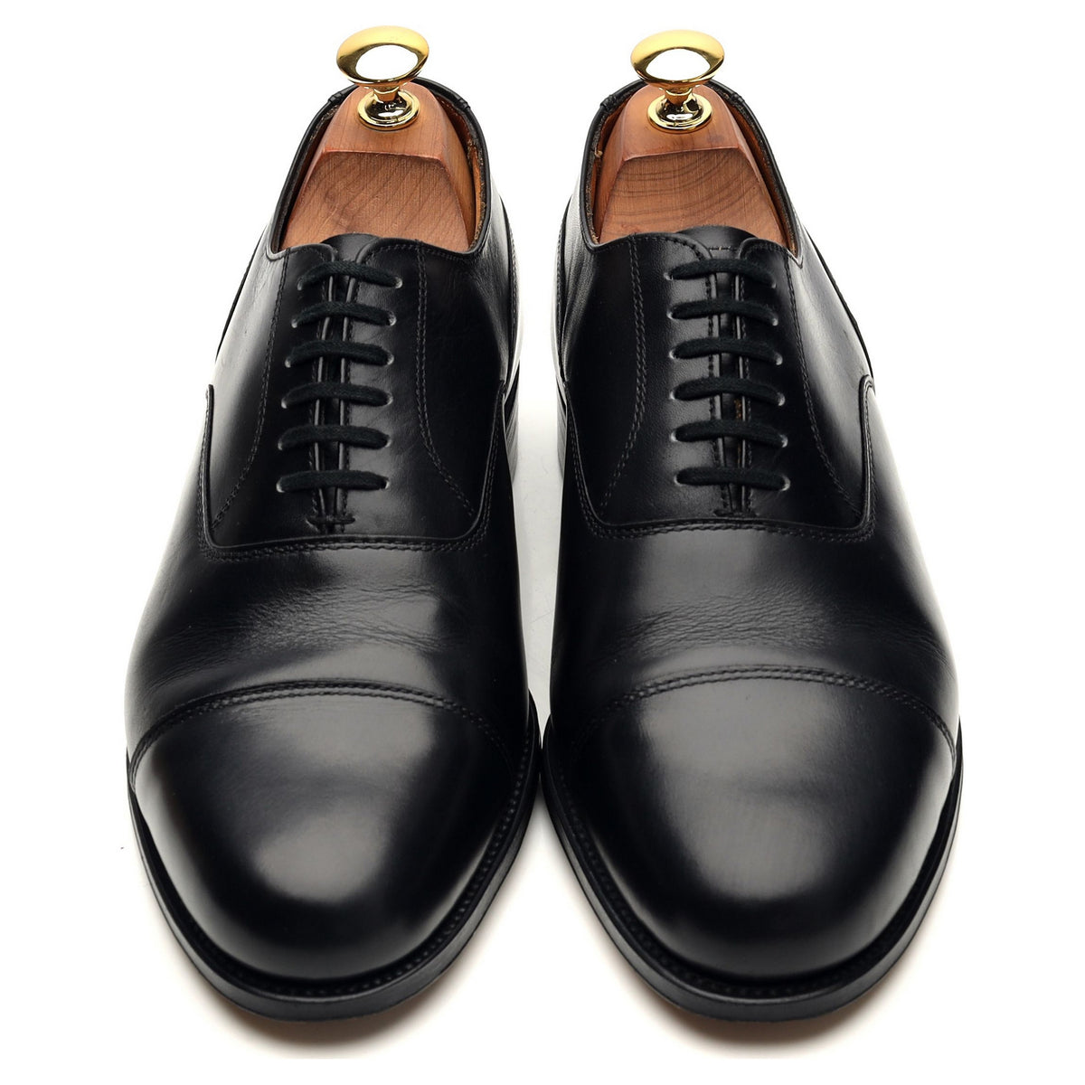 Vintage &#39;Malaga&#39; Black Leather Oxford UK 6.5 F
