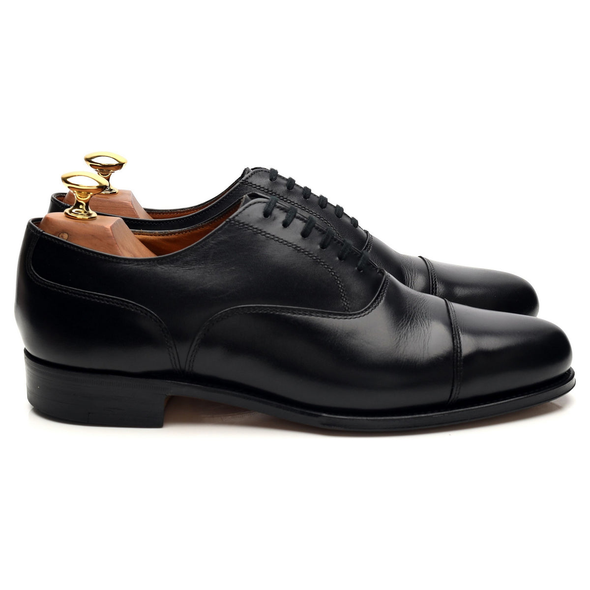 Vintage &#39;Malaga&#39; Black Leather Oxford UK 6.5 F
