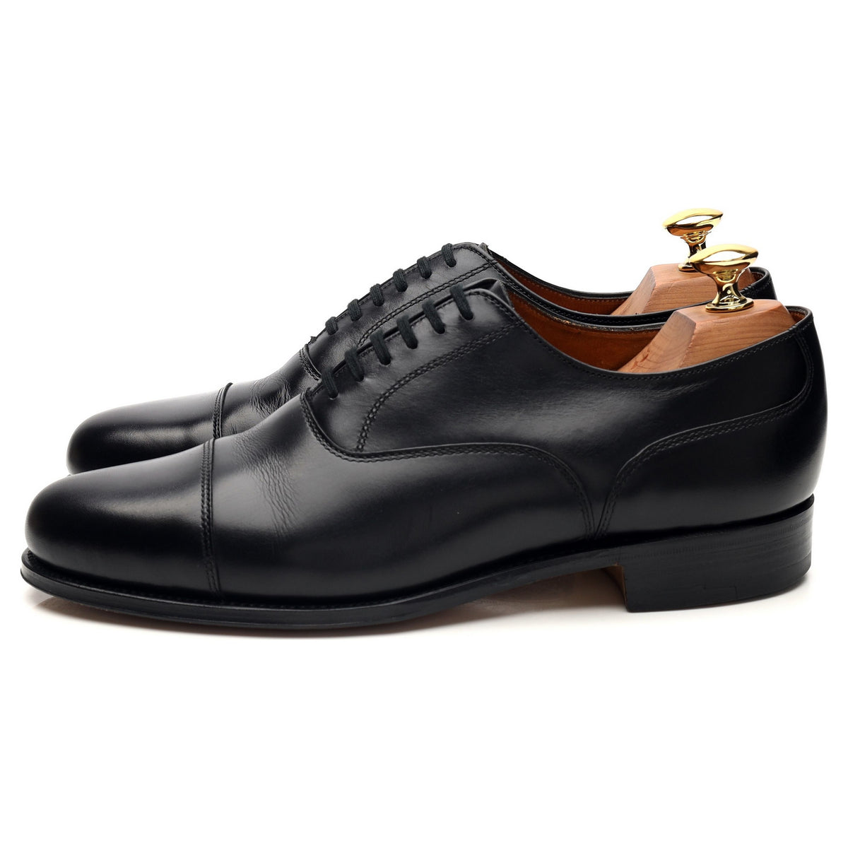 Vintage &#39;Malaga&#39; Black Leather Oxford UK 6.5 F