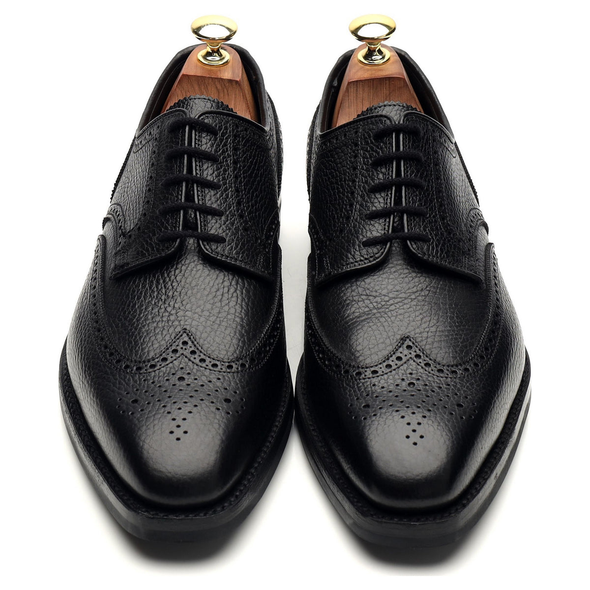&#39;Henry&#39; Black Grain Leather Derby Brogues UK 7.5 E