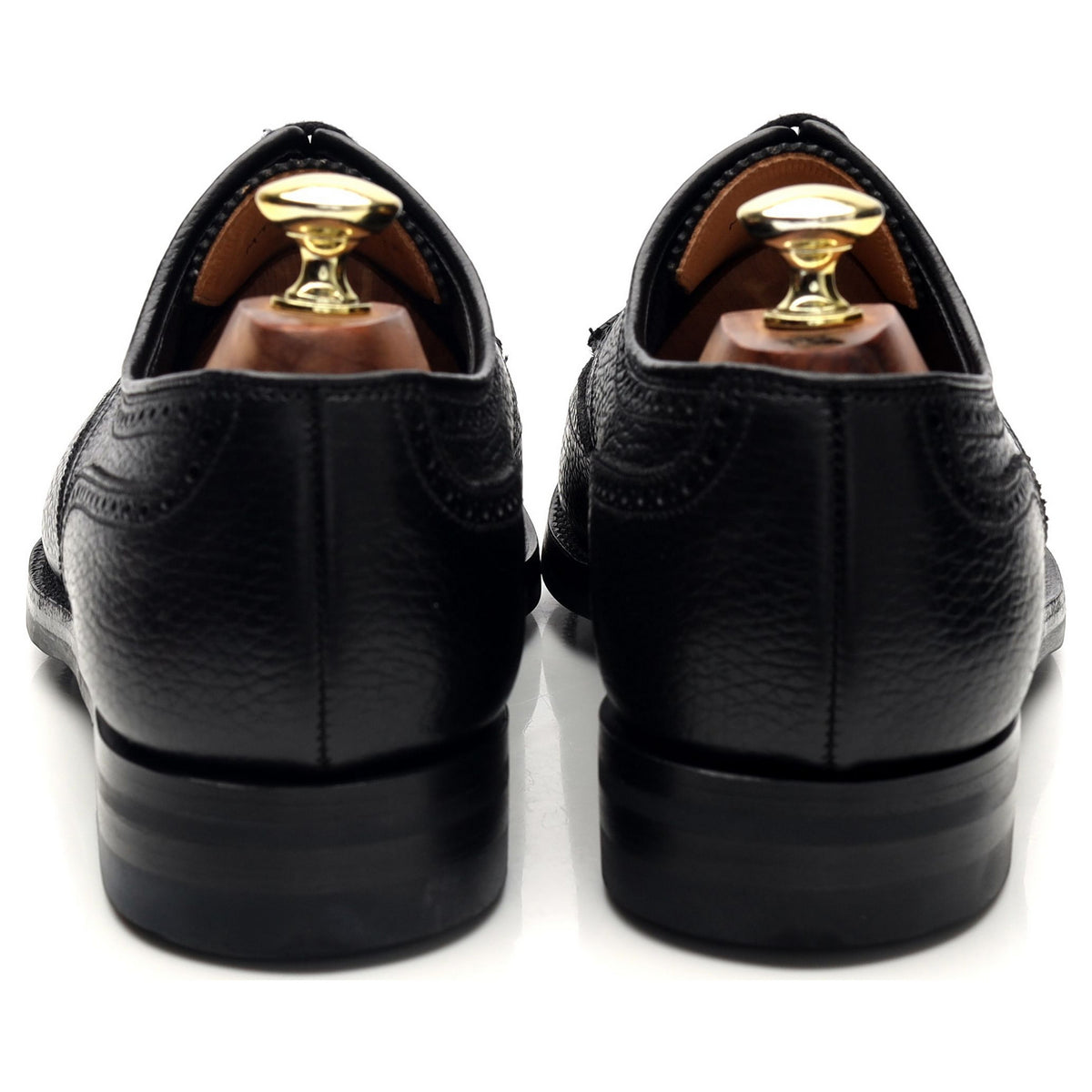 &#39;Henry&#39; Black Grain Leather Derby Brogues UK 7.5 E