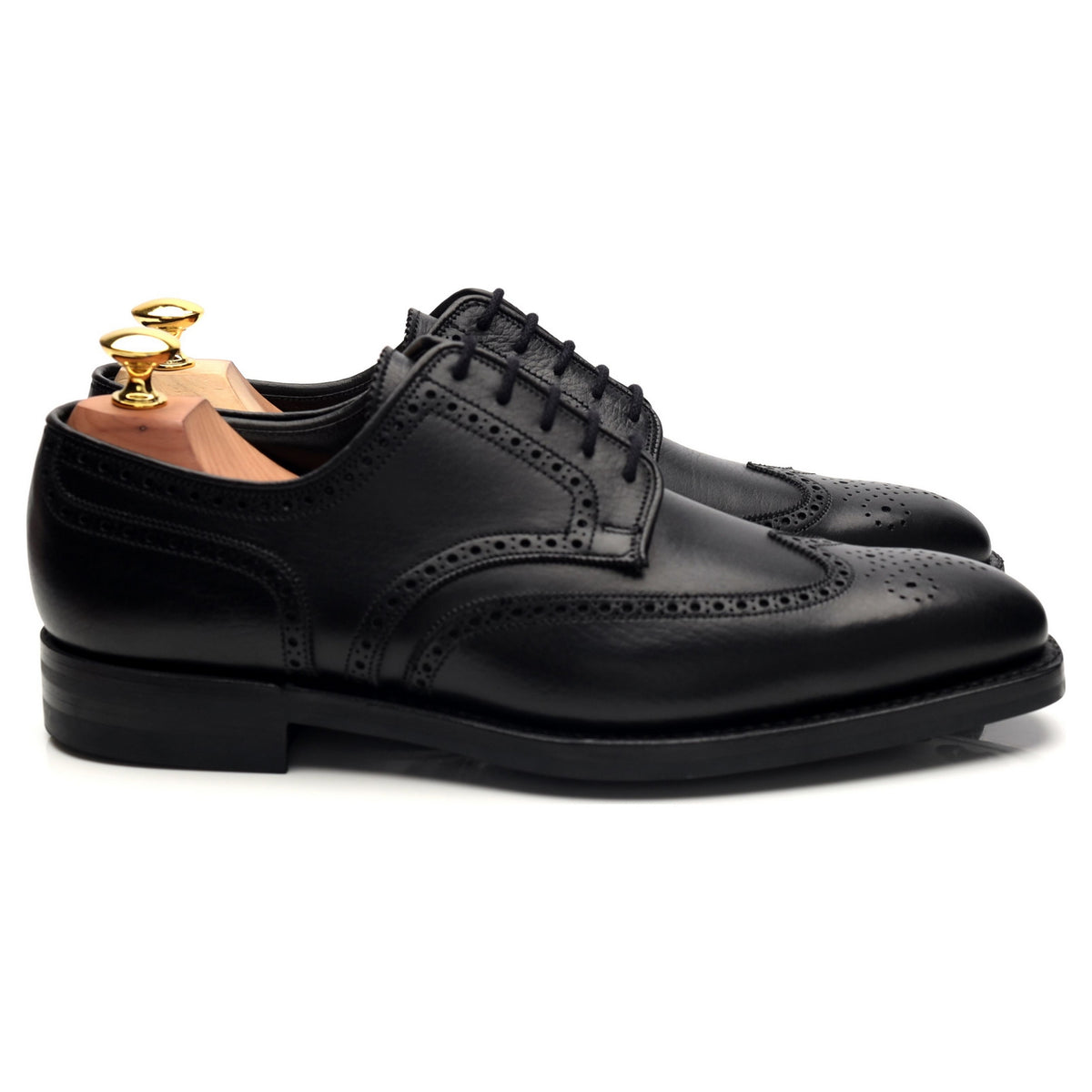 &#39;Henry&#39; Black Leather Derby Brogues UK 7 E
