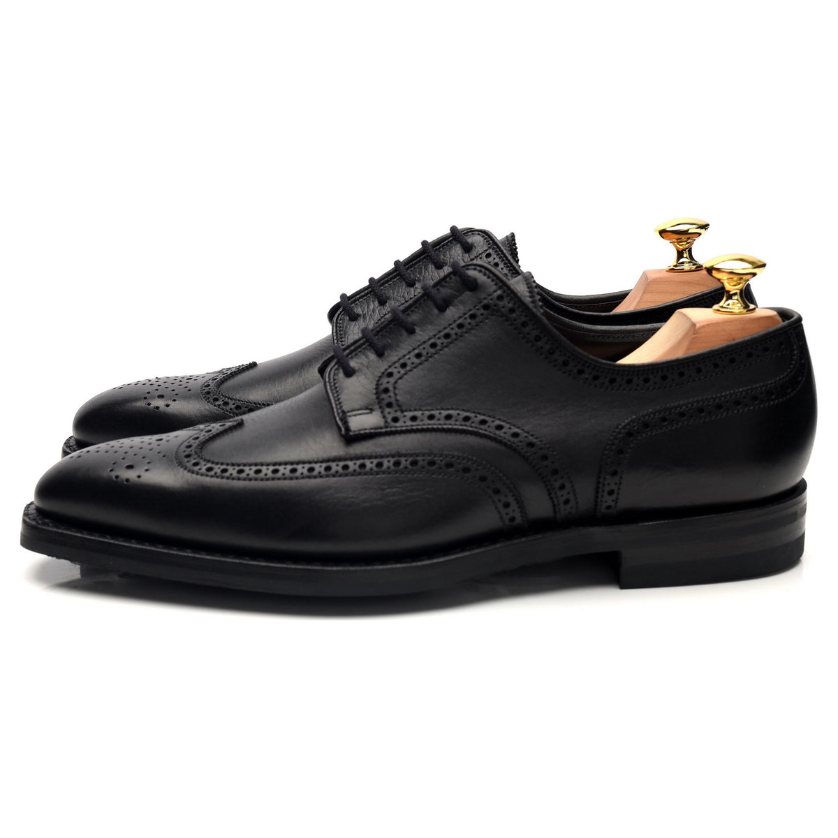 &#39;Henry&#39; Black Leather Derby Brogues UK 7 E