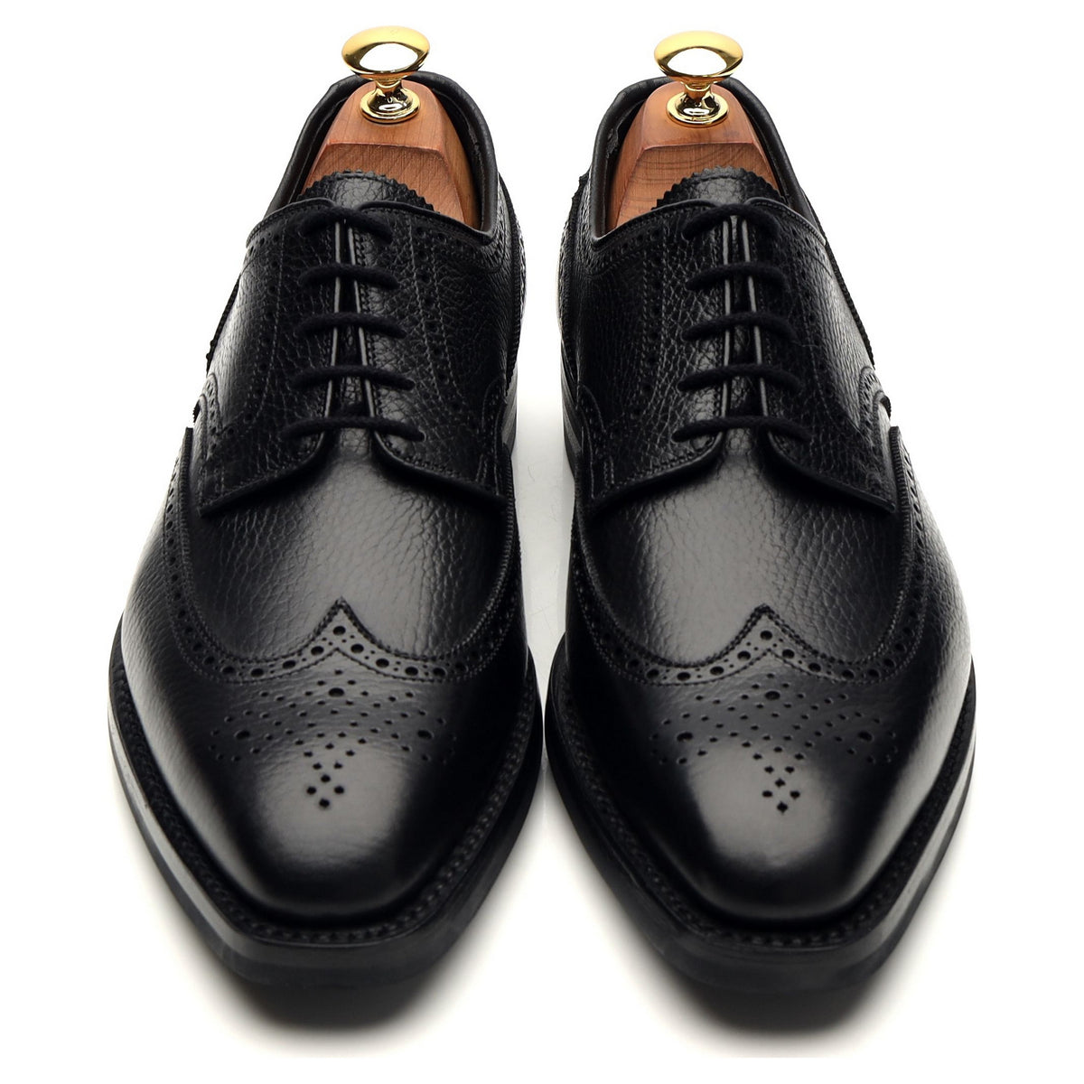 &#39;Henry&#39; Black Grain Leather Derby Brogues UK 6.5 E
