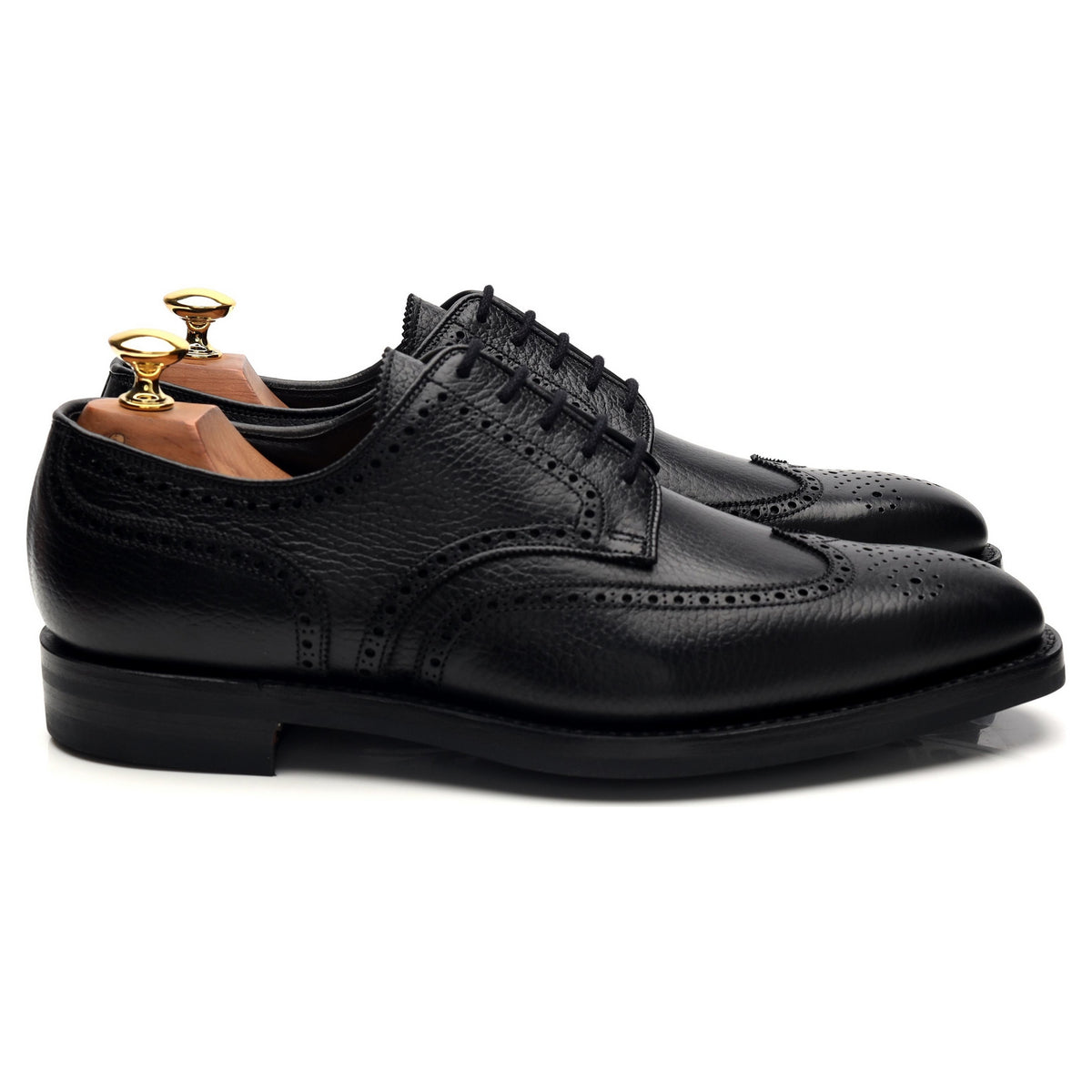 &#39;Henry&#39; Black Grain Leather Derby Brogues UK 6.5 E