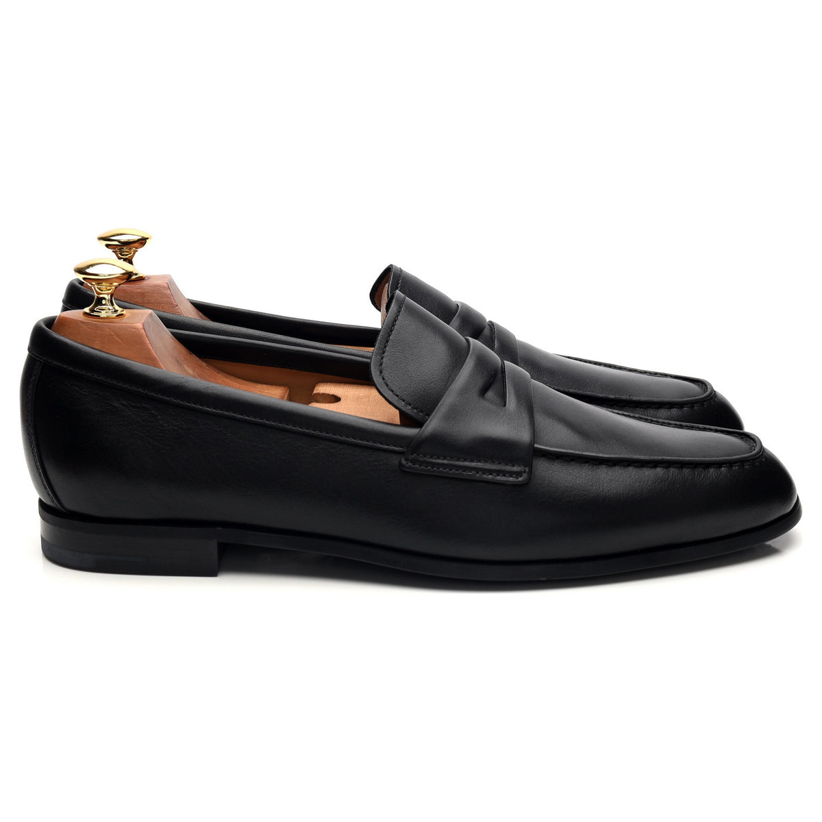 &#39;Milton&#39; Black Leather Loafers UK 9.5