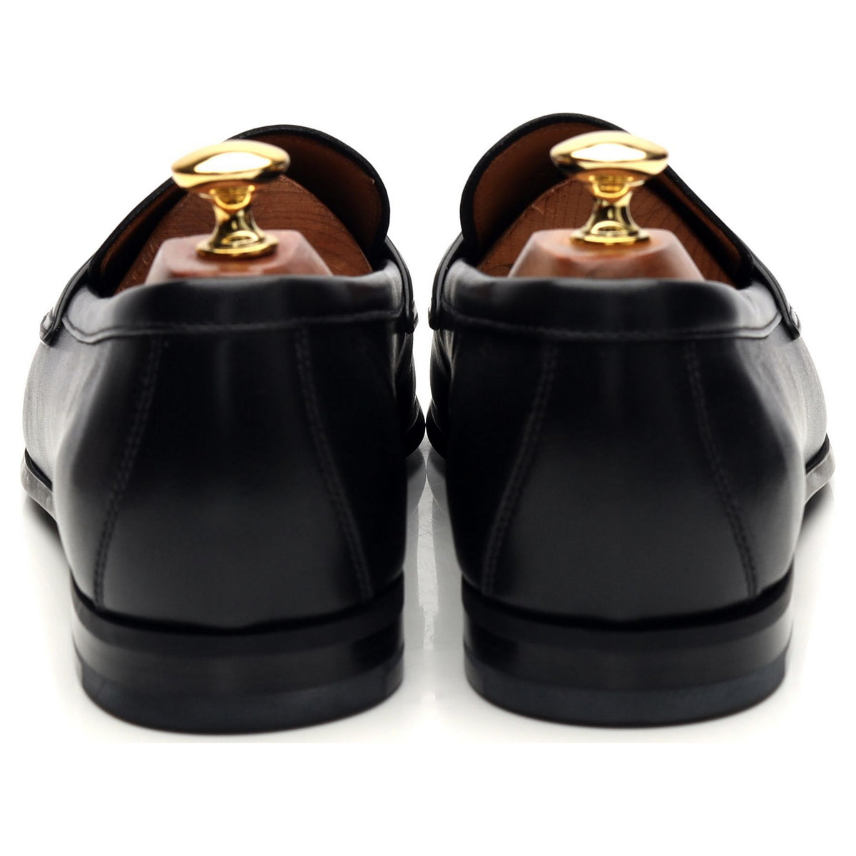 &#39;Milton&#39; Black Leather Loafers UK 9.5