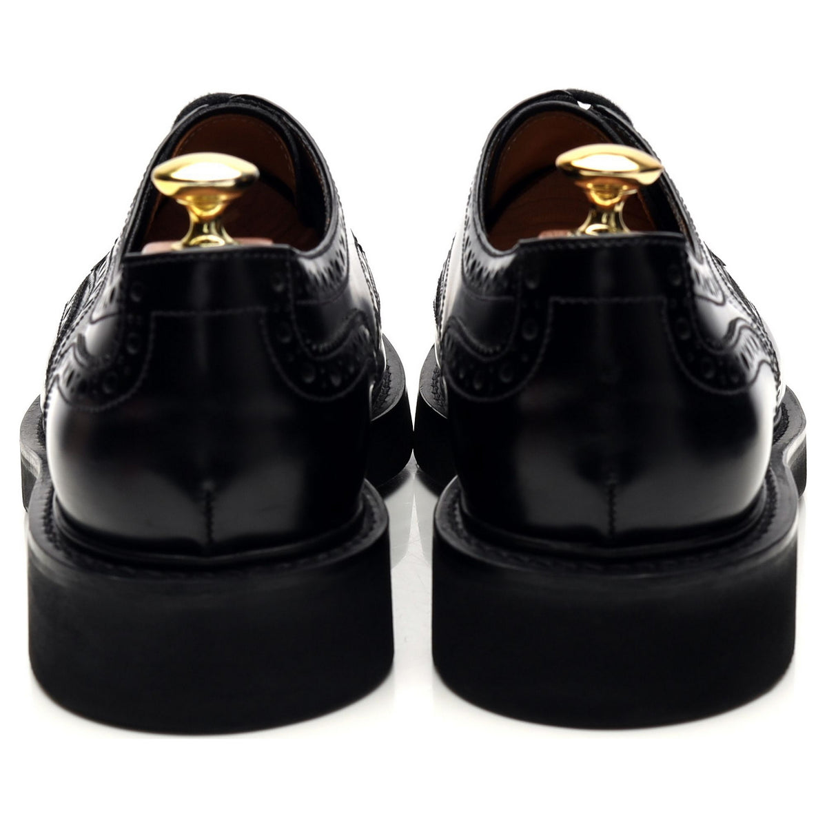 &#39;Norwich&#39; Black Leather Derby Brogues UK 8.5