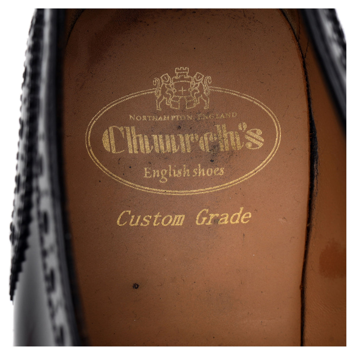&#39;Norwich&#39; Black Leather Derby Brogues UK 8.5
