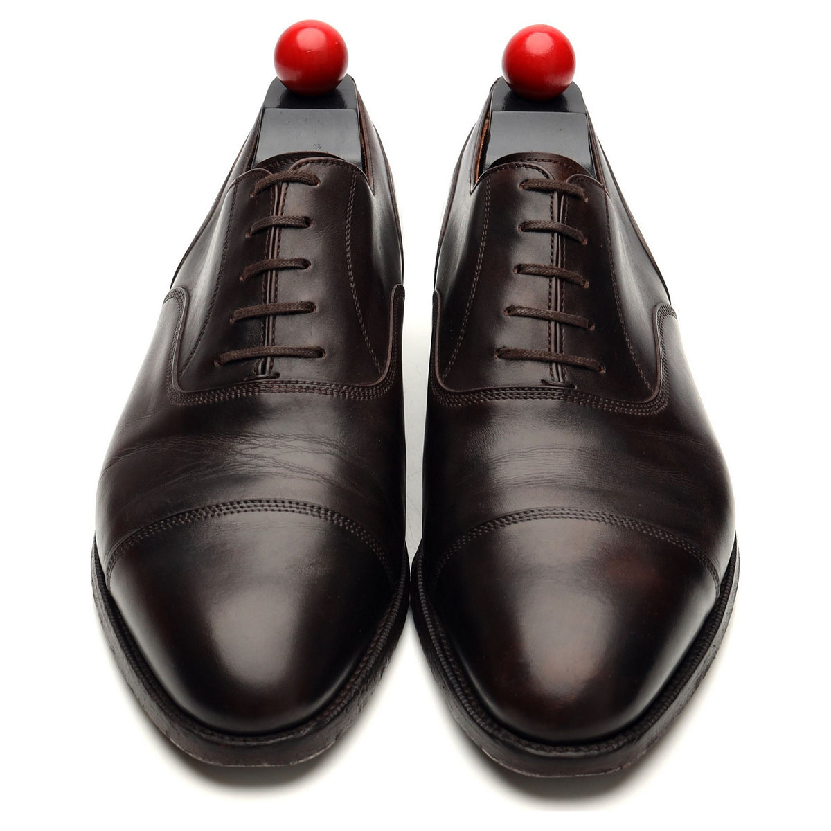 &#39;Magnolia&#39; Dark Brown Museum Leather Oxford UK 9 E
