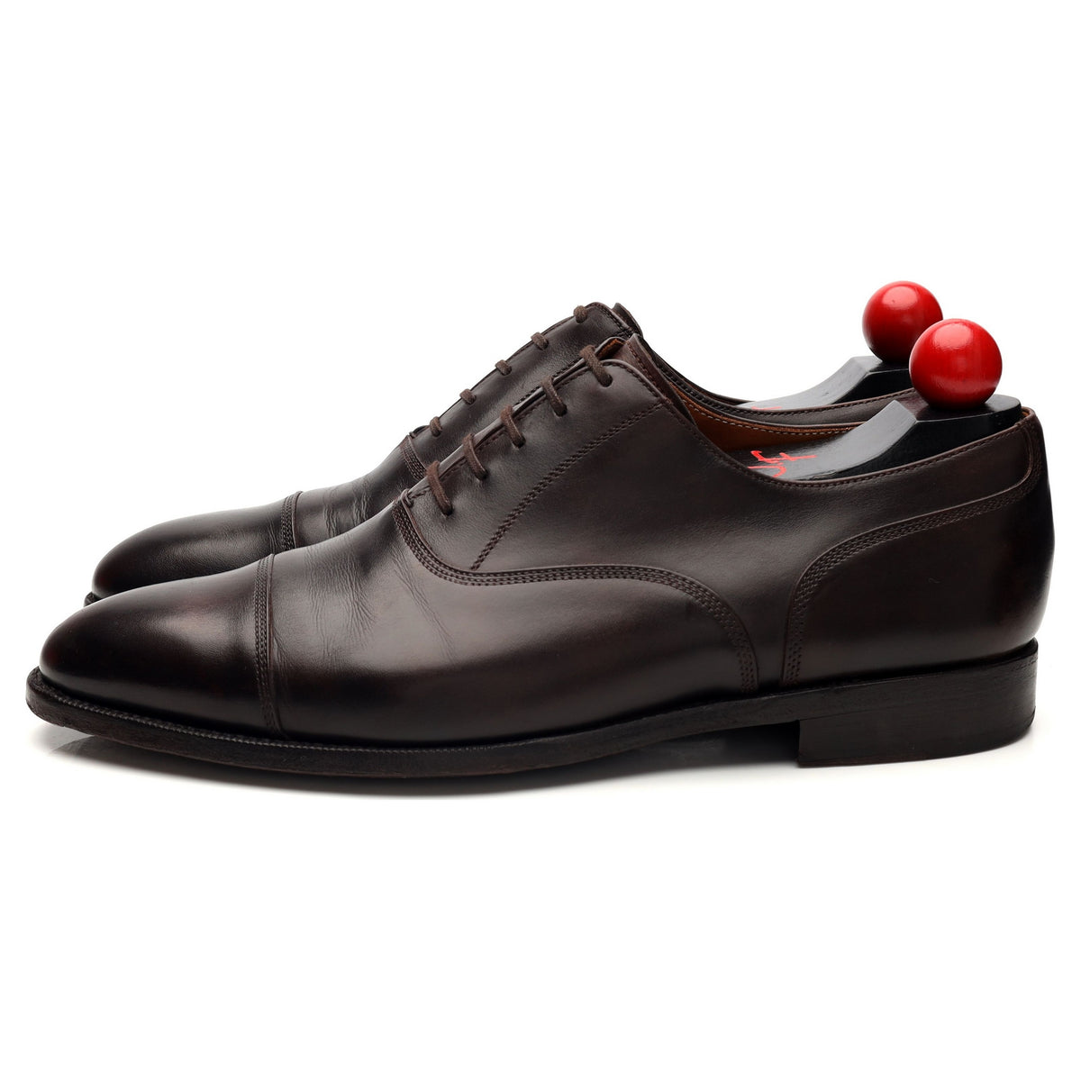 &#39;Magnolia&#39; Dark Brown Museum Leather Oxford UK 9 E