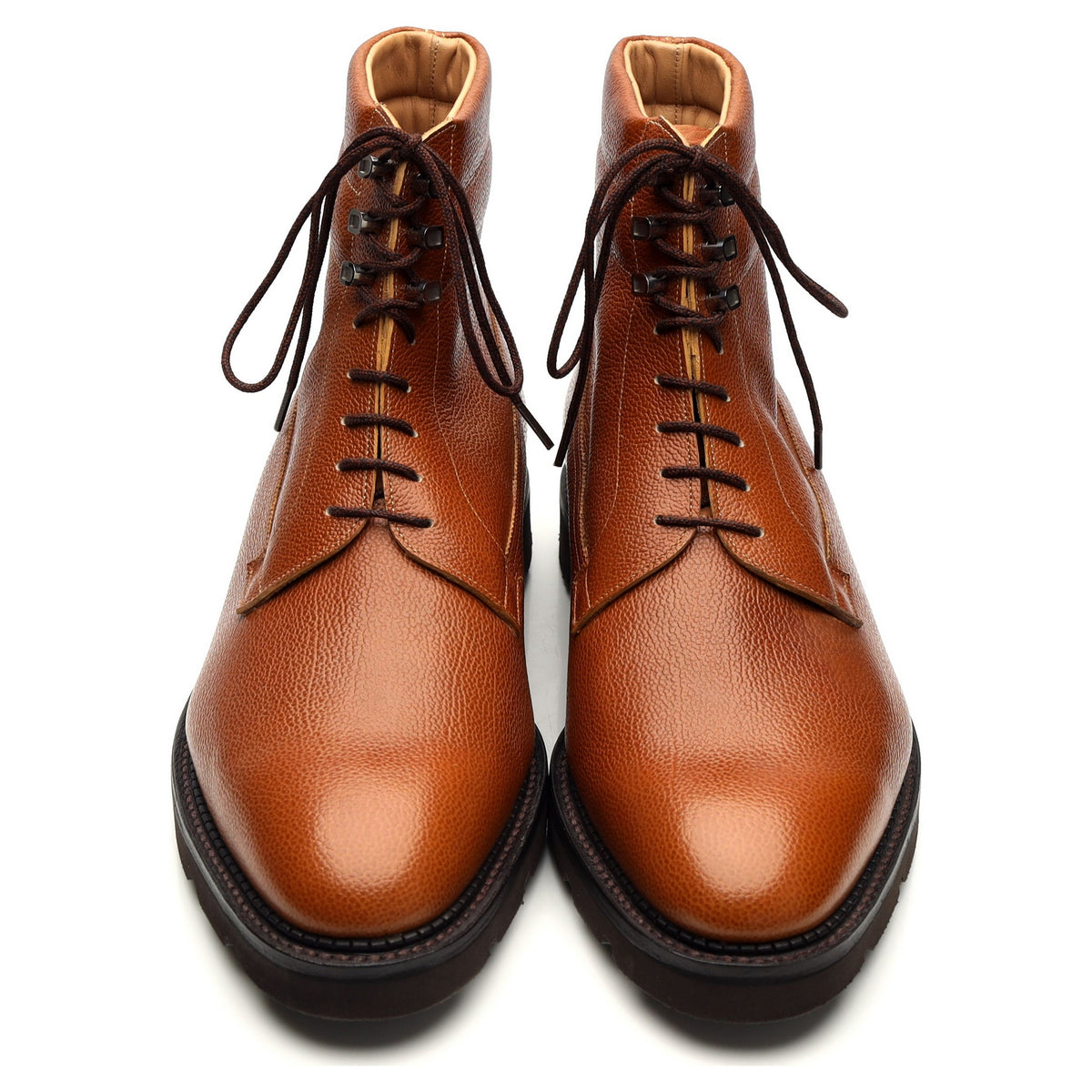 &#39;Alder&#39; Tan Brown Grain Leather Boots UK 9 EE