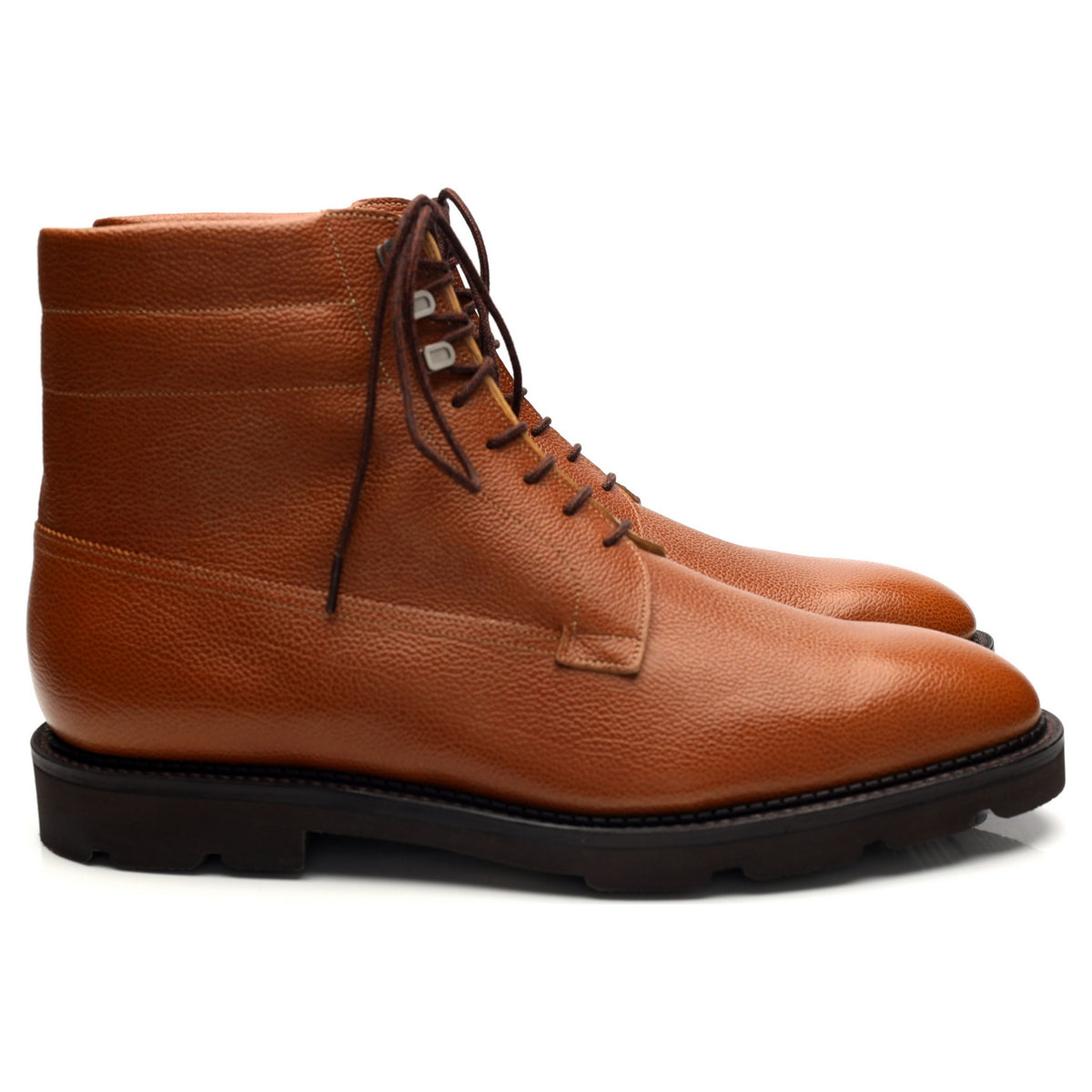 &#39;Alder&#39; Tan Brown Grain Leather Boots UK 9 EE