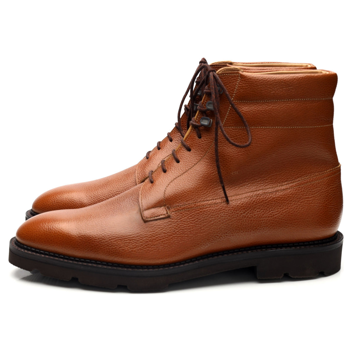 &#39;Alder&#39; Tan Brown Grain Leather Boots UK 9 EE