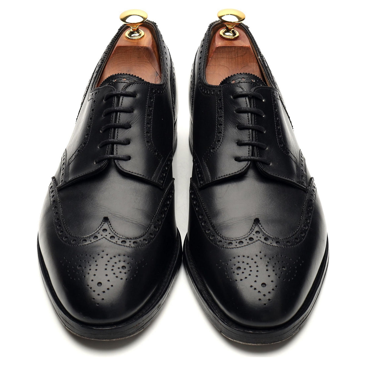 &#39;Darby&#39; Black Leather Derby Brogues UK 10 E