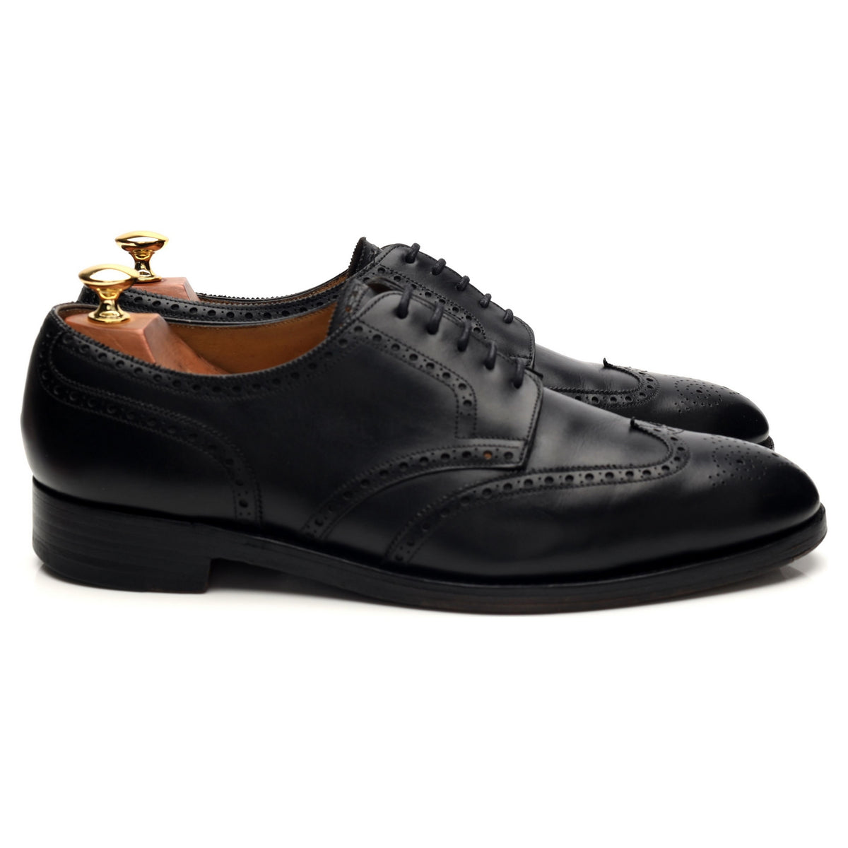 &#39;Darby&#39; Black Leather Derby Brogues UK 10 E