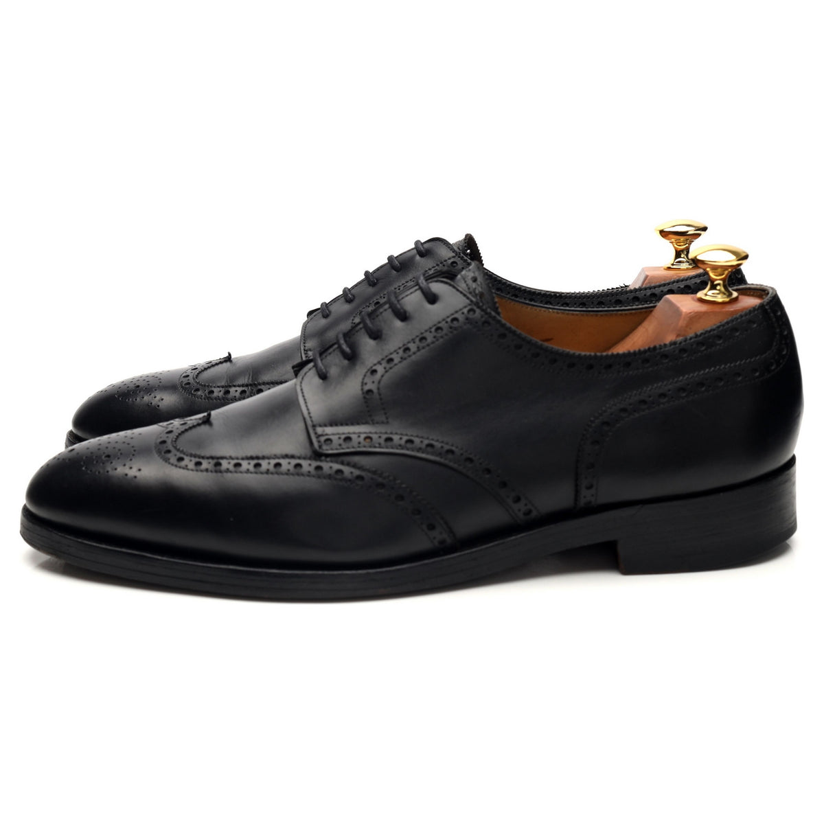 &#39;Darby&#39; Black Leather Derby Brogues UK 10 E