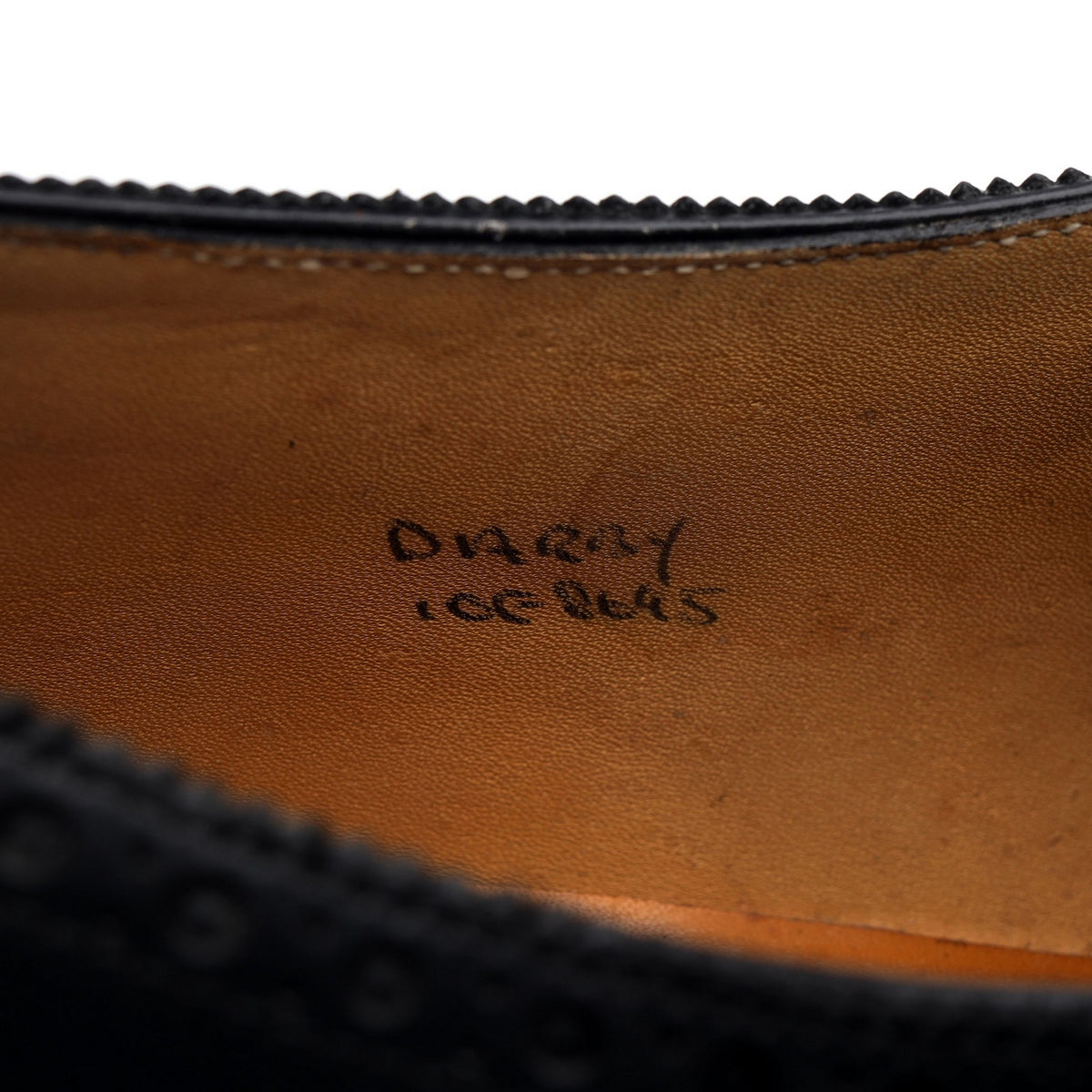 &#39;Darby&#39; Black Leather Derby Brogues UK 10 E