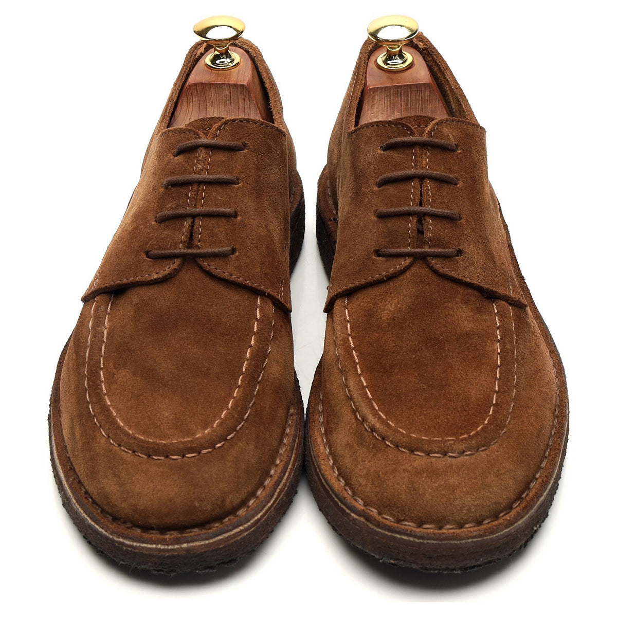 &#39;Chard&#39; Snuff Brown Suede Apron Derby UK 8