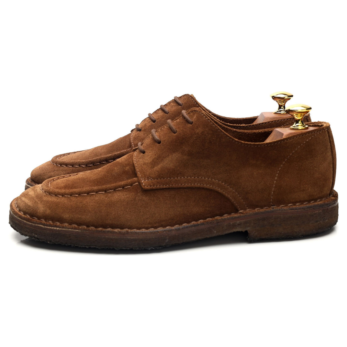 &#39;Chard&#39; Snuff Brown Suede Apron Derby UK 8
