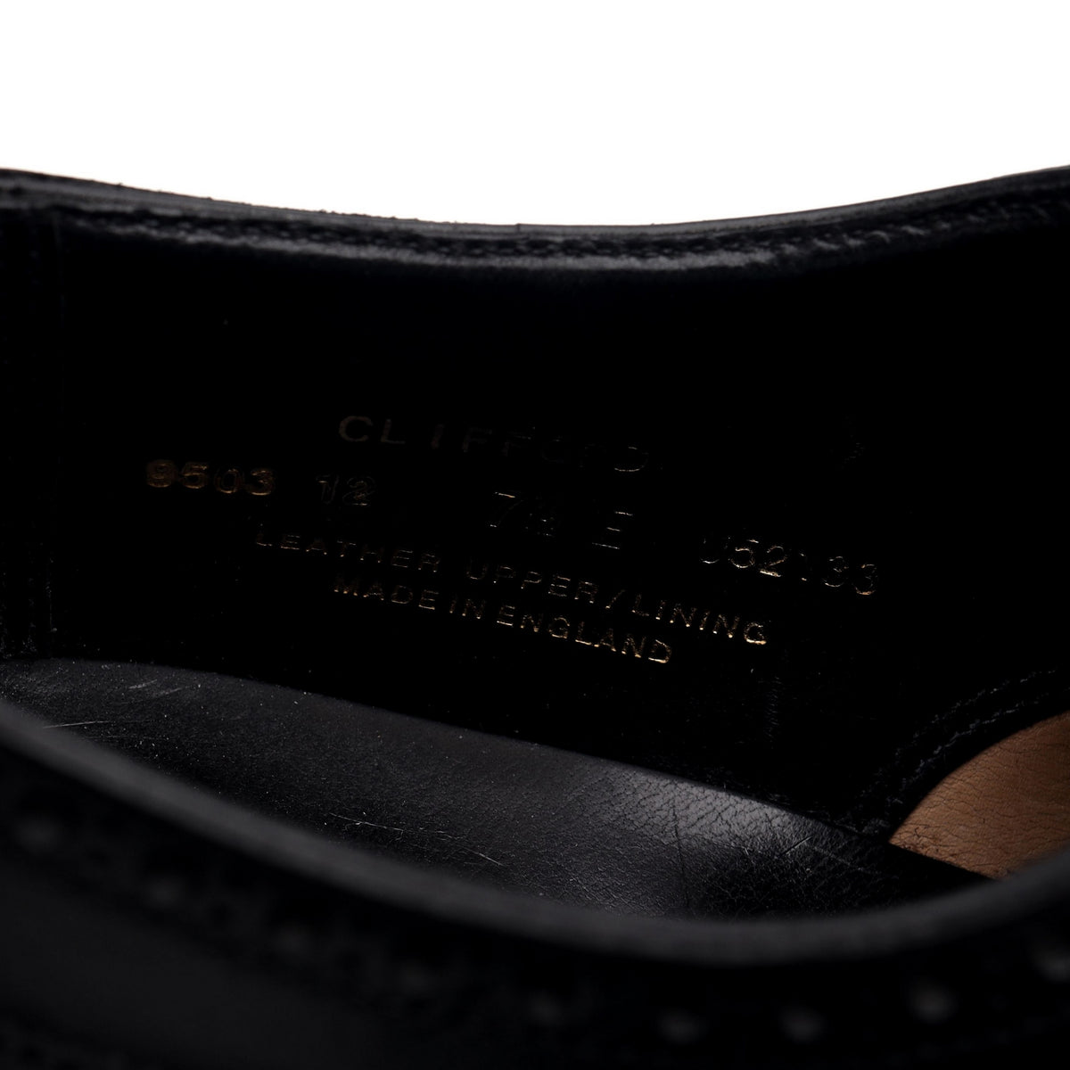 &#39;Clifford&#39; Black Leather Oxford Brogues UK 7.5 E