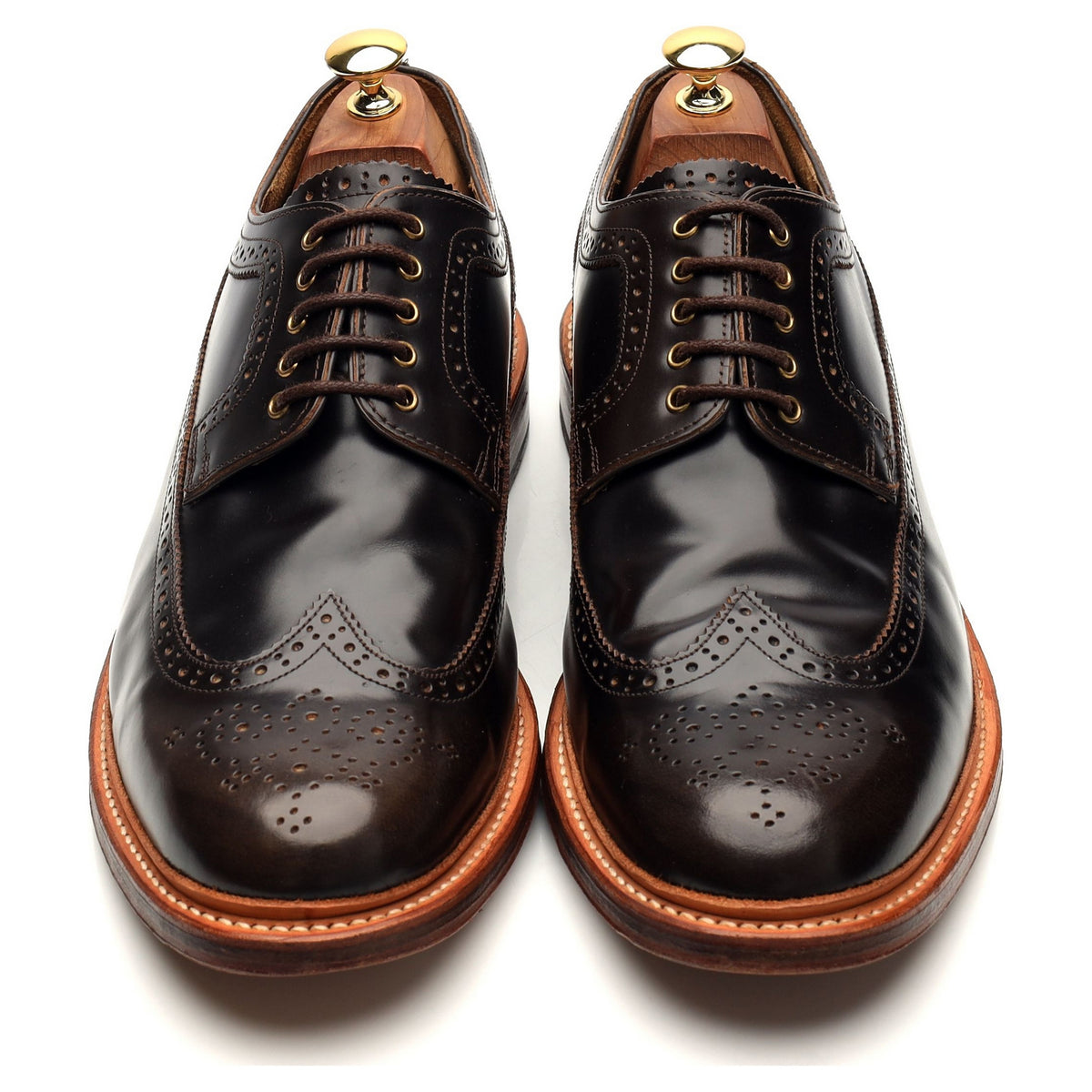 &#39;Sid&#39; Dark Brown Leather Derby Brogues UK 10.5 G