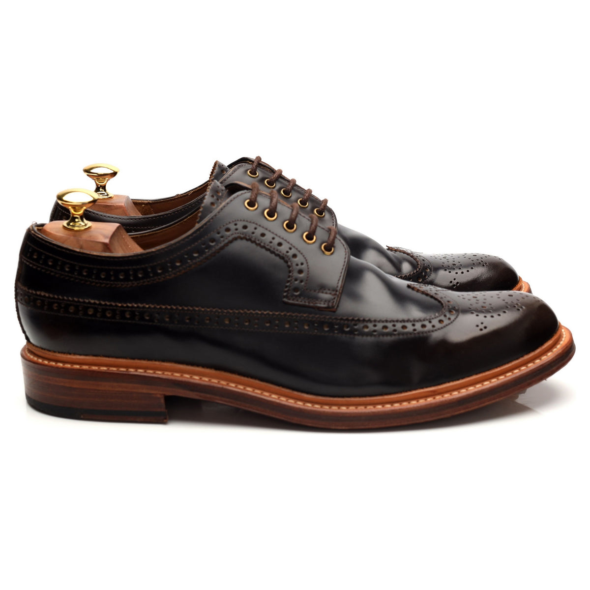&#39;Sid&#39; Dark Brown Leather Derby Brogues UK 10.5 G