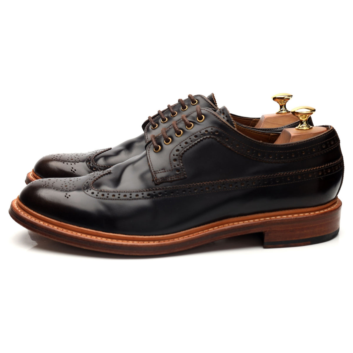 &#39;Sid&#39; Dark Brown Leather Derby Brogues UK 10.5 G