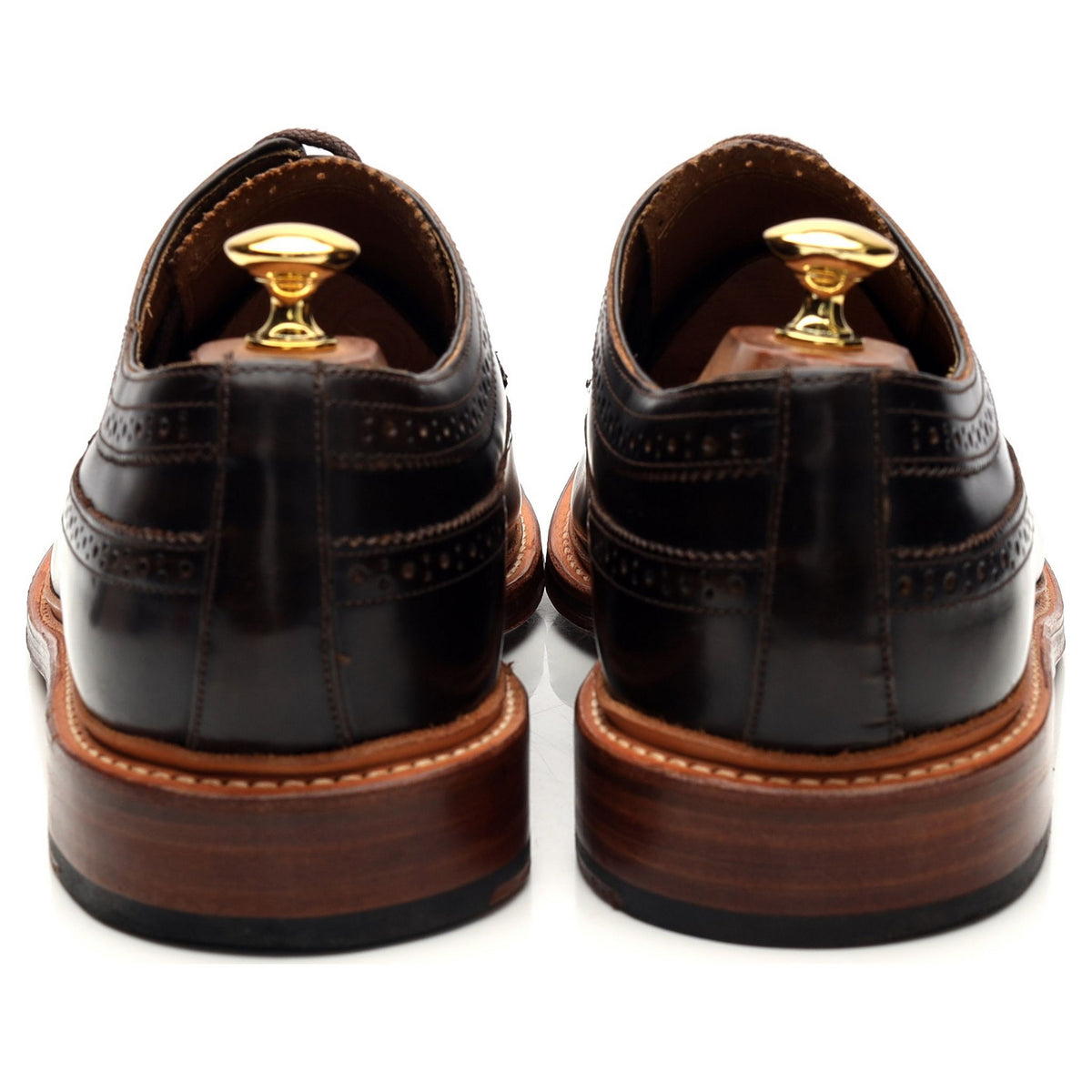&#39;Sid&#39; Dark Brown Leather Derby Brogues UK 10.5 G