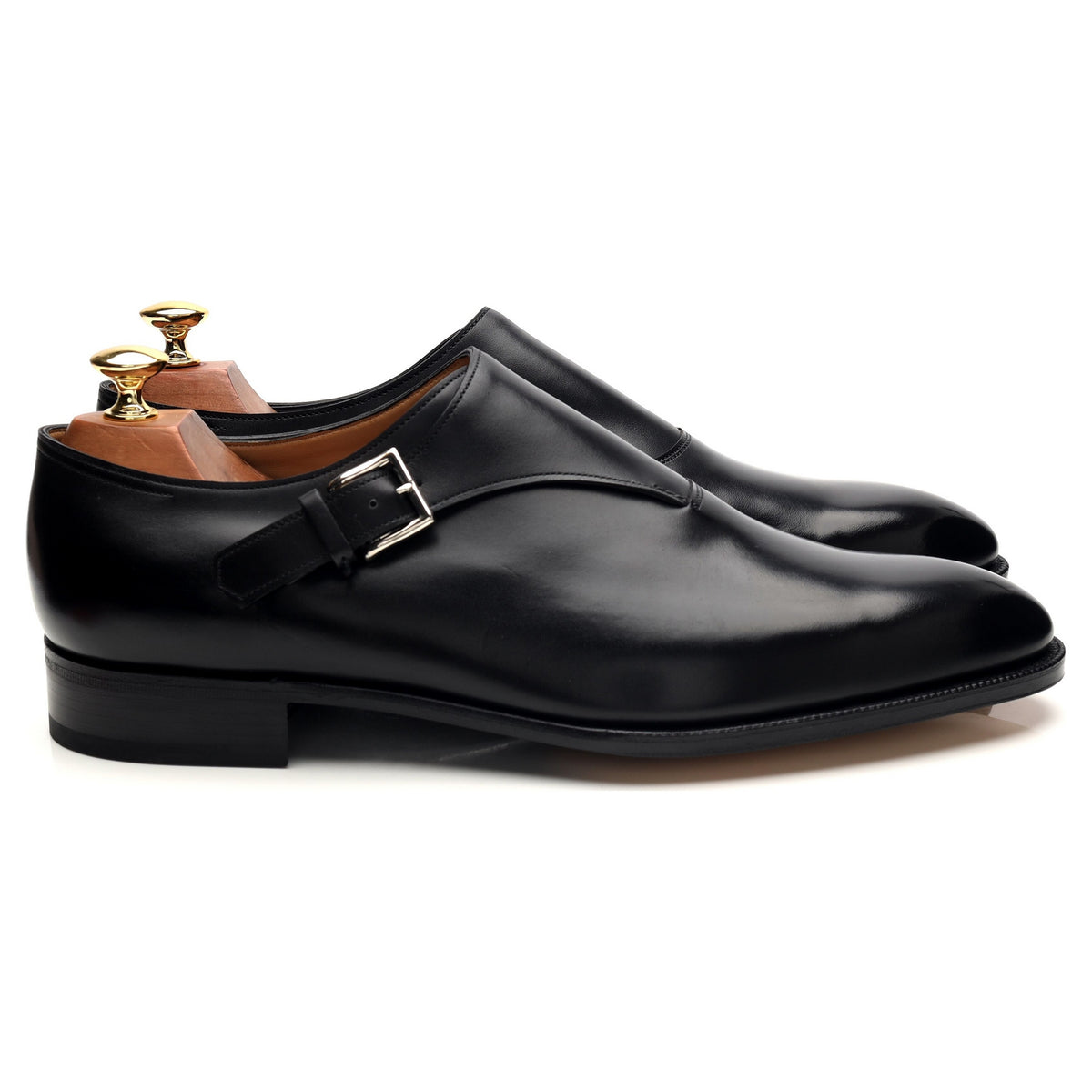&#39;Jermyn II&#39; Black Leather Monk Strap UK 9.5 E