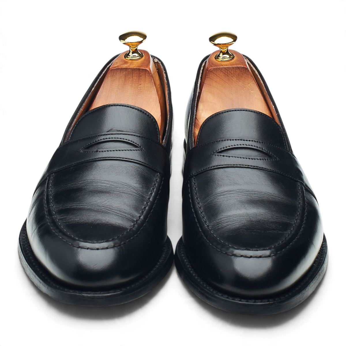 'Gracechurch' Black Leather Loafers UK 10 F