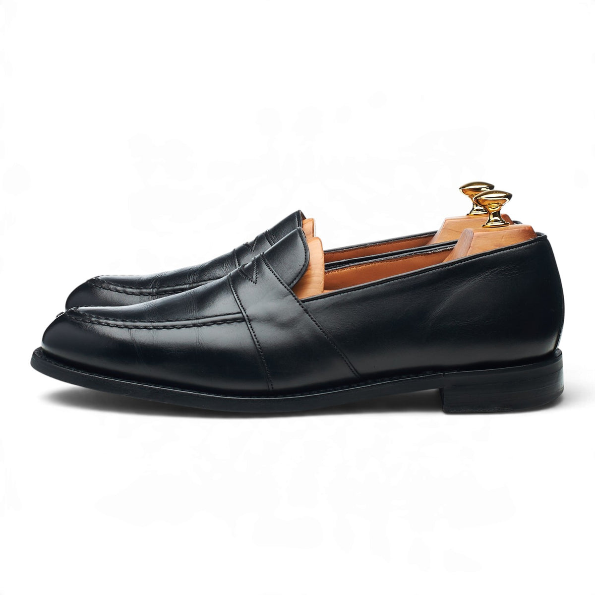 'Gracechurch' Black Leather Loafers UK 10 F