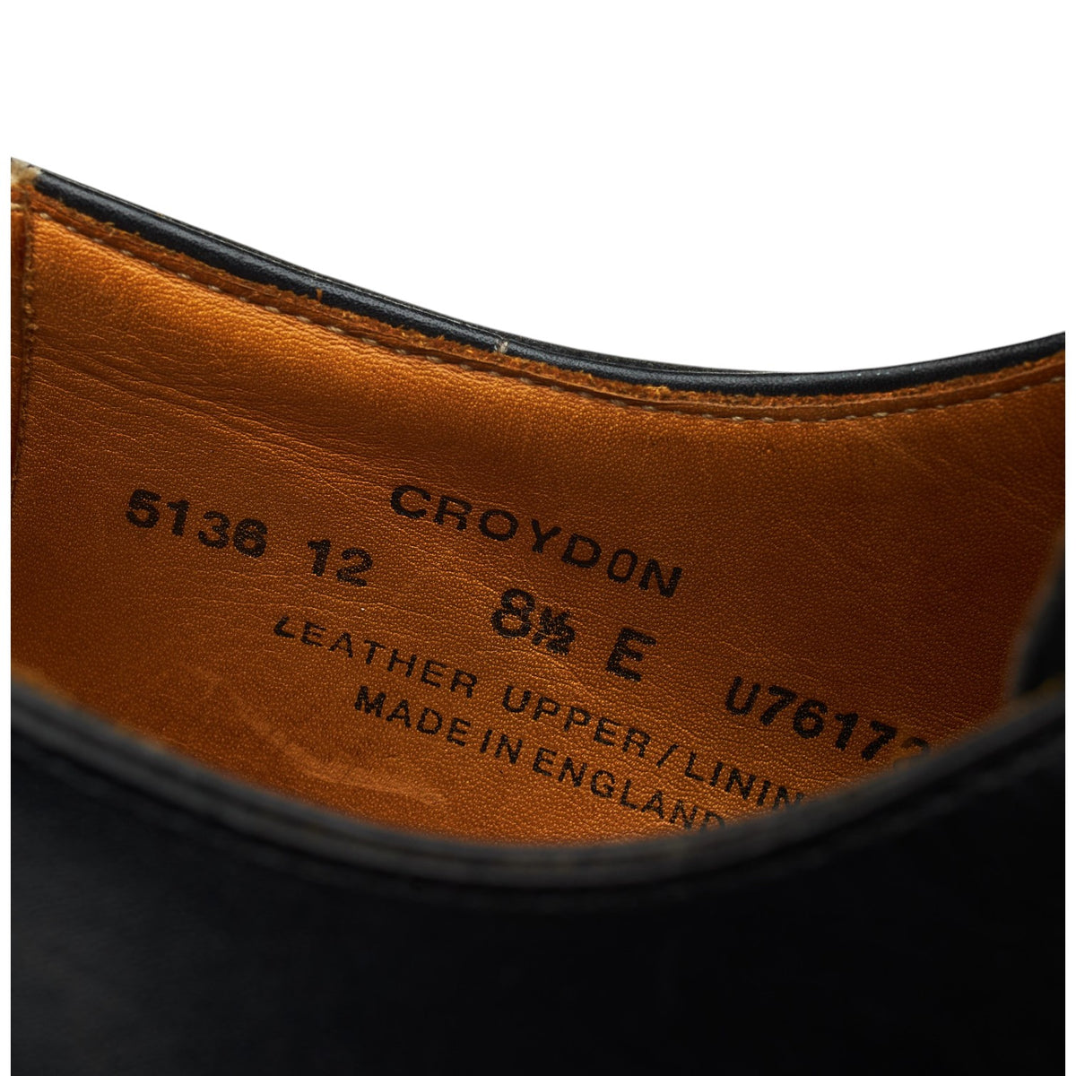 'Croydon' Black Leather Derby UK 8.5 E