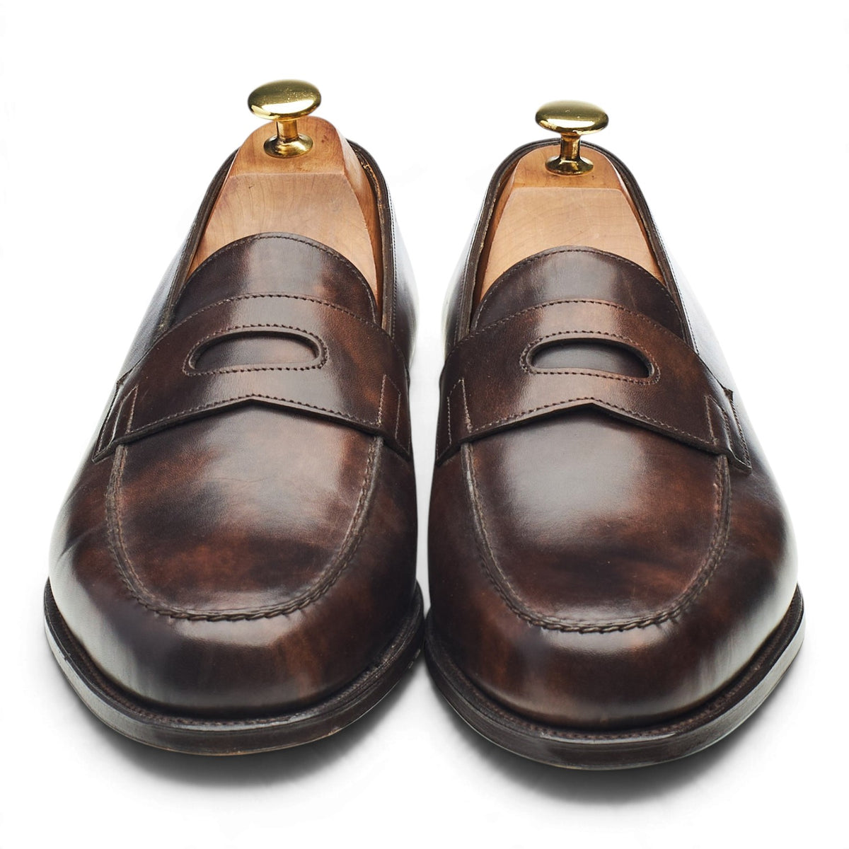 'Lopez' Dark Brown Museum Leather Loafers UK 8.5 E