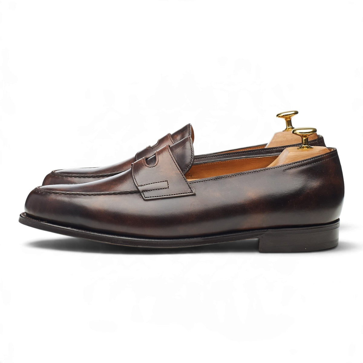 'Lopez' Dark Brown Museum Leather Loafers UK 8.5 E
