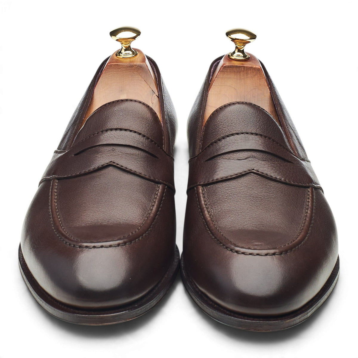 '80372' Dark Brown Leather Loafers UK 9.5