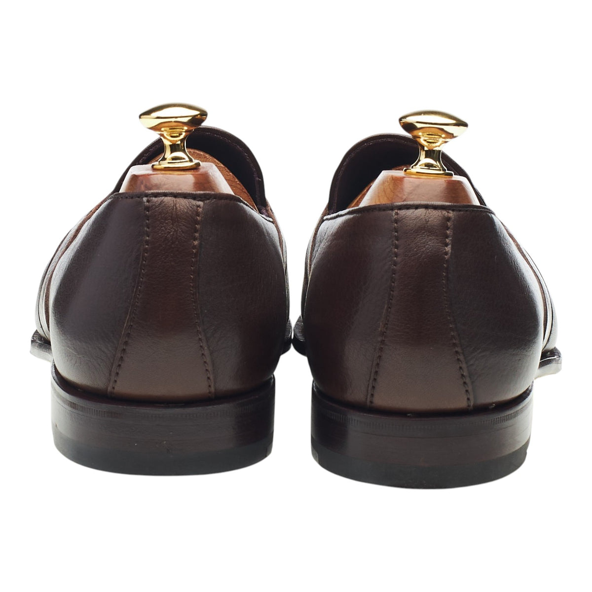 '80372' Dark Brown Leather Loafers UK 9.5