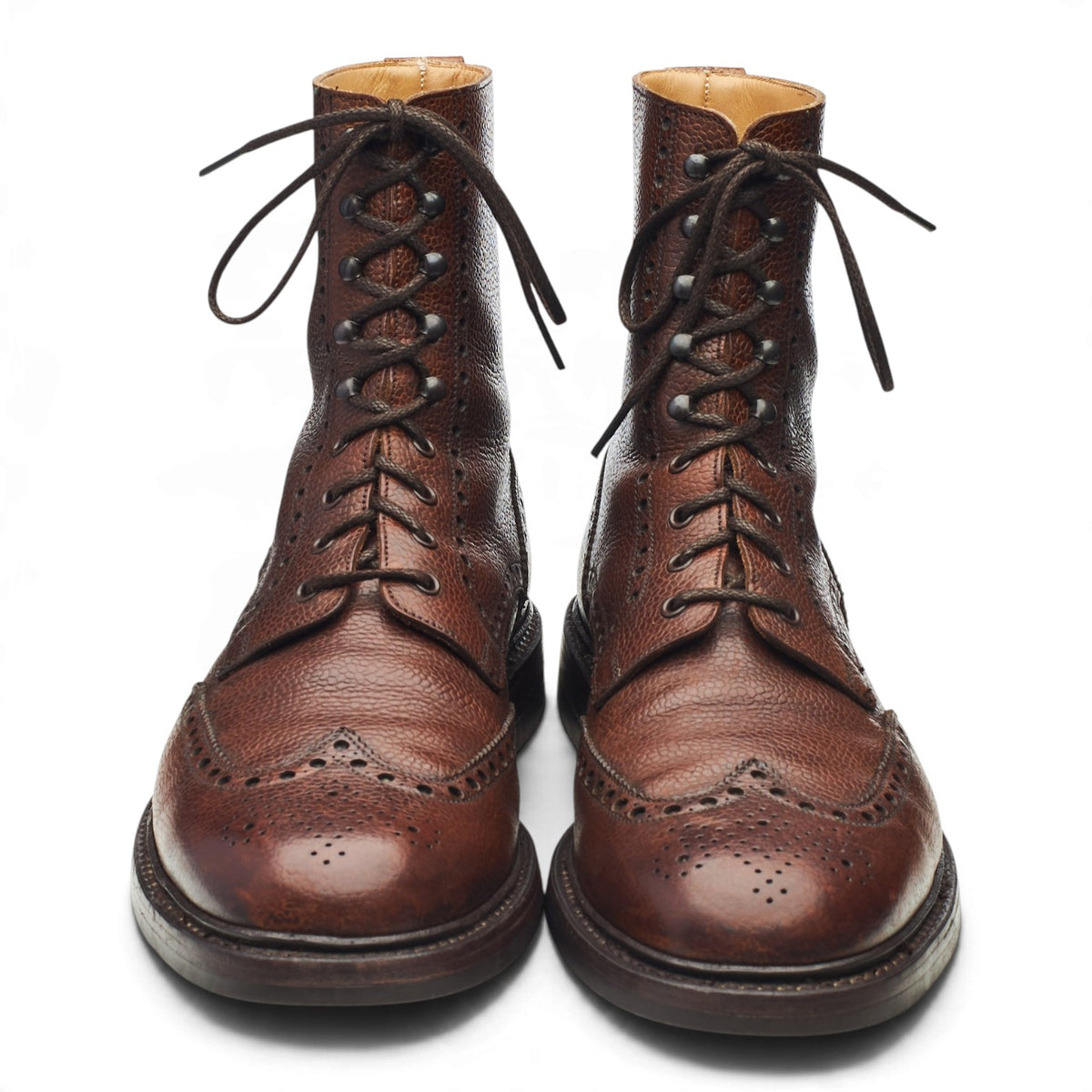 'Islay' Dark Brown Grain Leather Boots UK 10.5 E