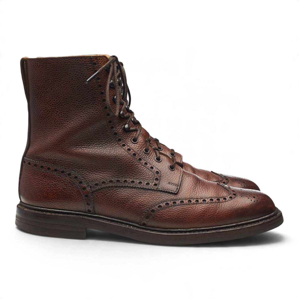 'Islay' Dark Brown Grain Leather Boots UK 10.5 E