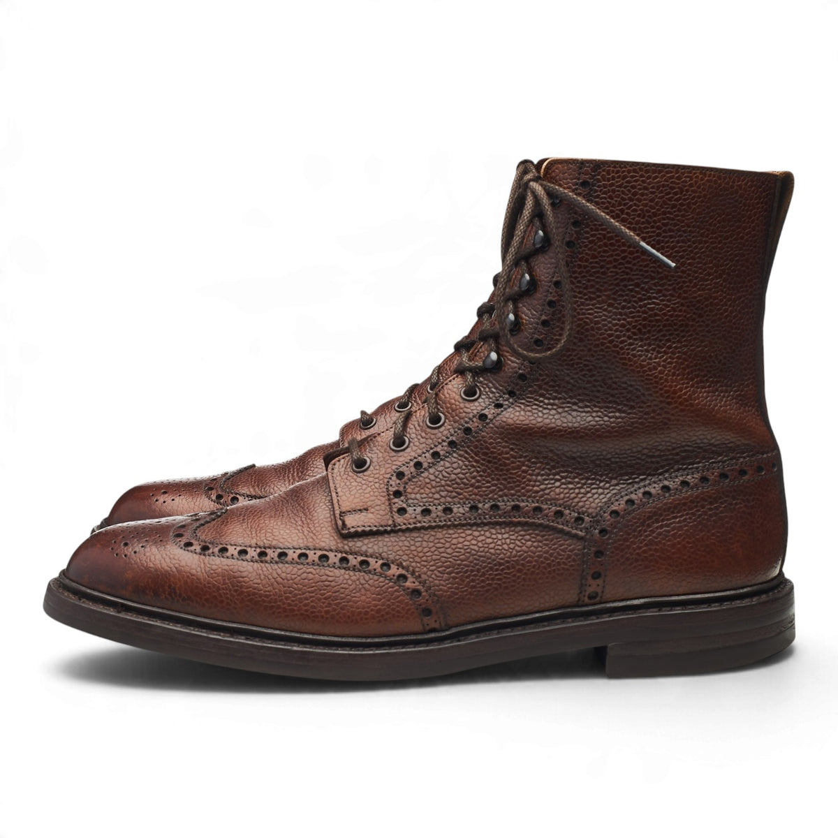 'Islay' Dark Brown Grain Leather Boots UK 10.5 E