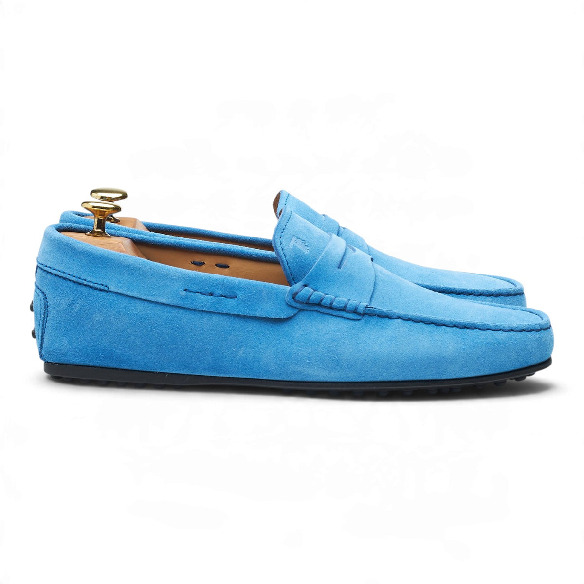 Gommino Blue Suede Driving Loafers UK 8