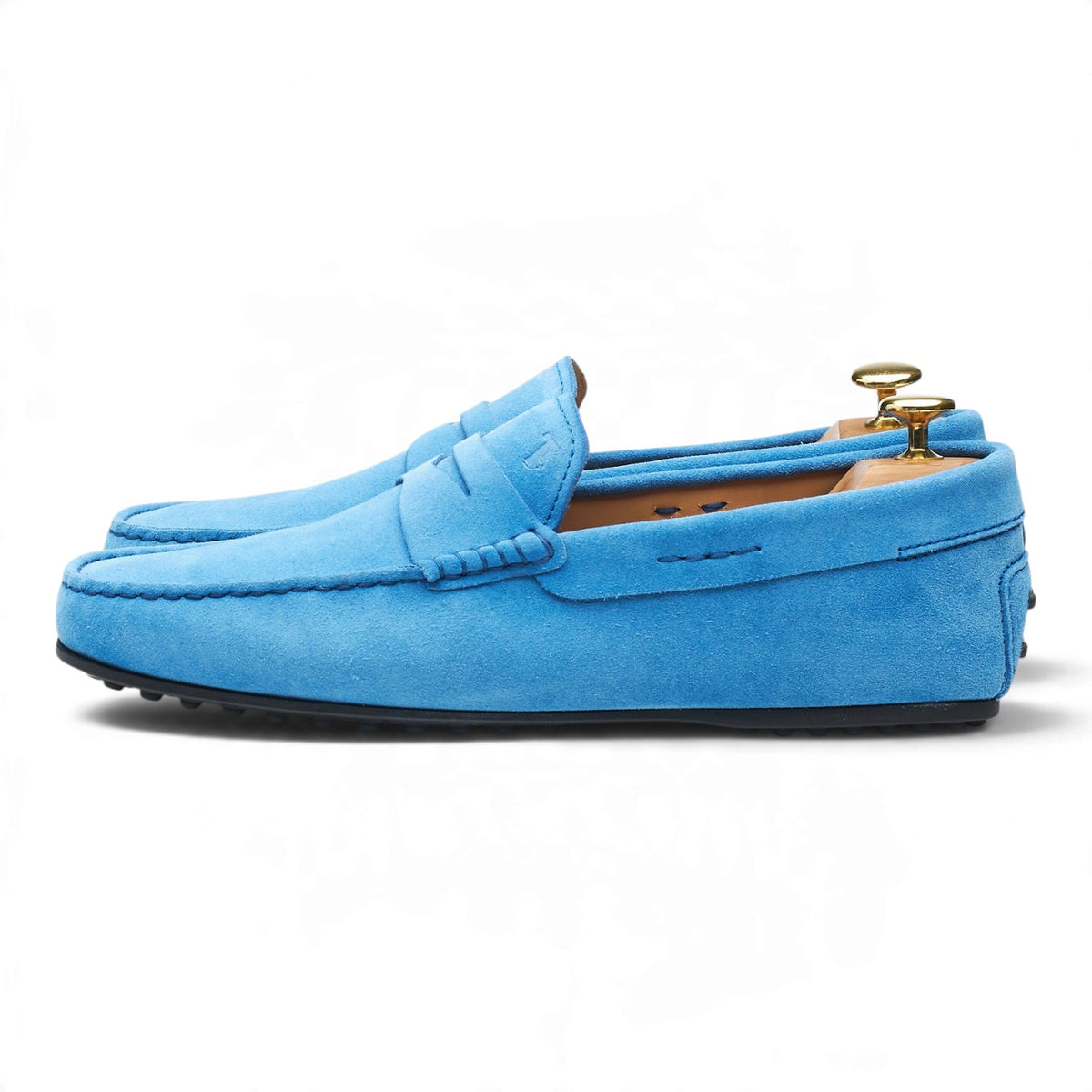 Gommino Blue Suede Driving Loafers UK 8