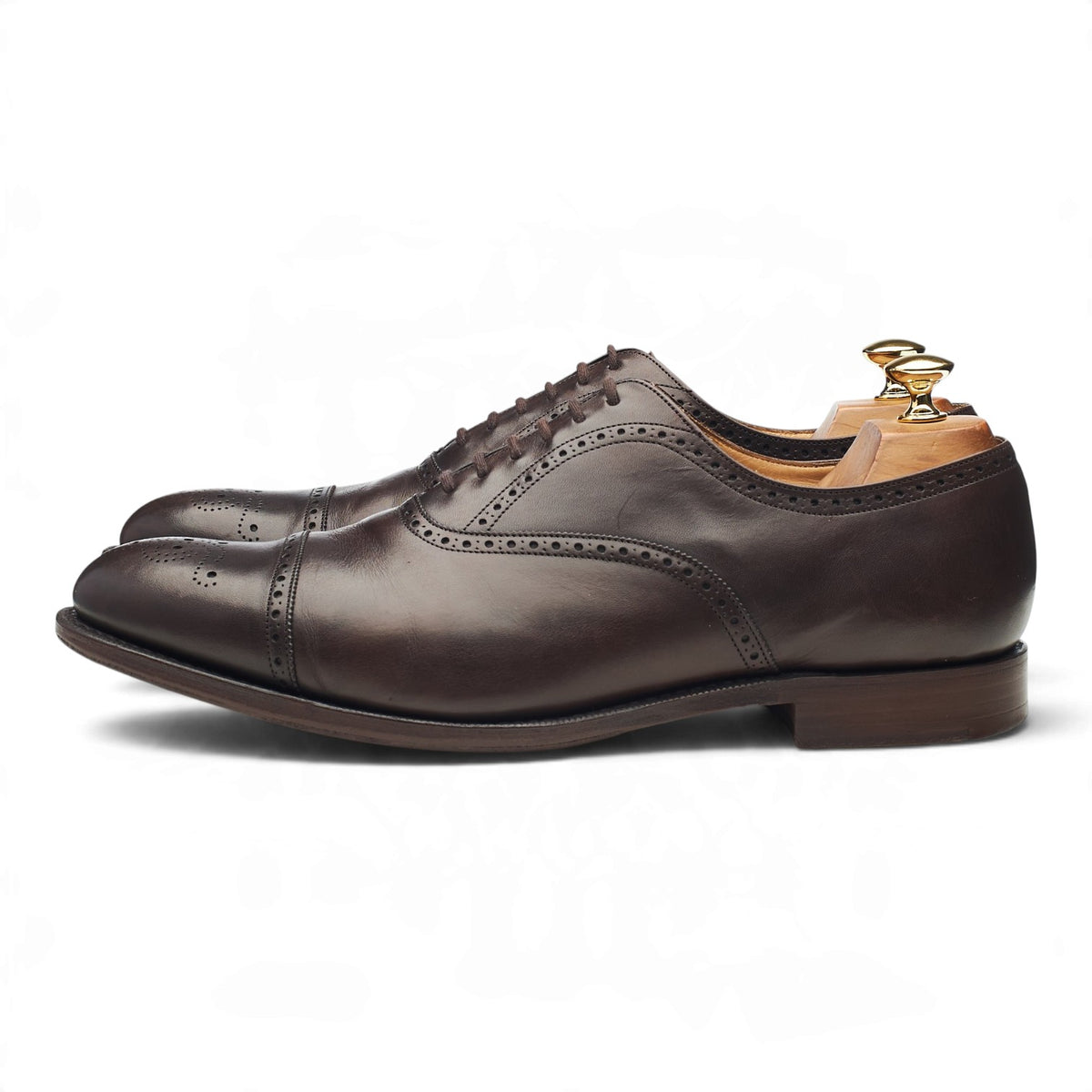 'Toronto' Dark Brown Leather Oxford Brogues UK 9.5 G