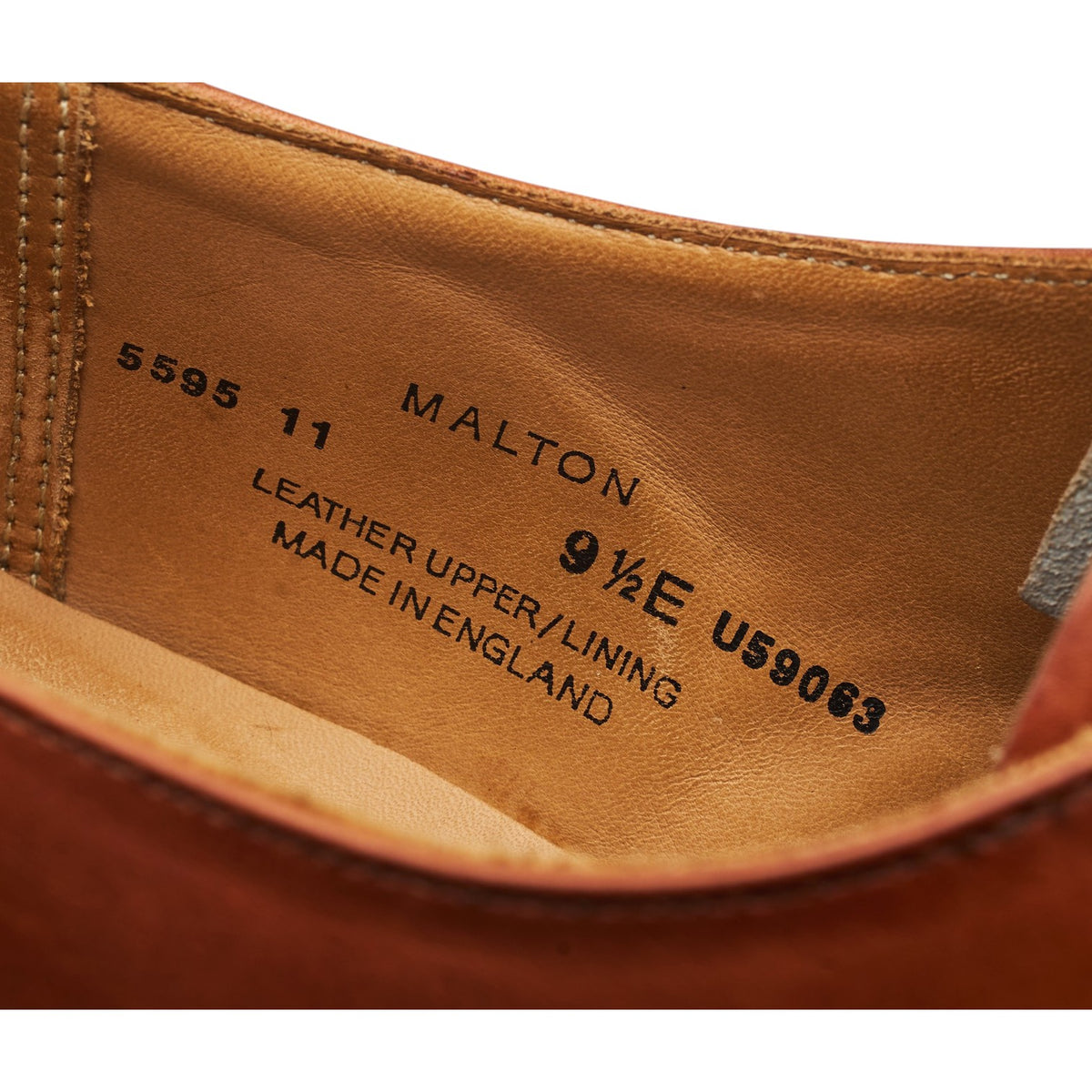 'Malton' Tan Brown Leather Oxford Brogues UK 9.5 E