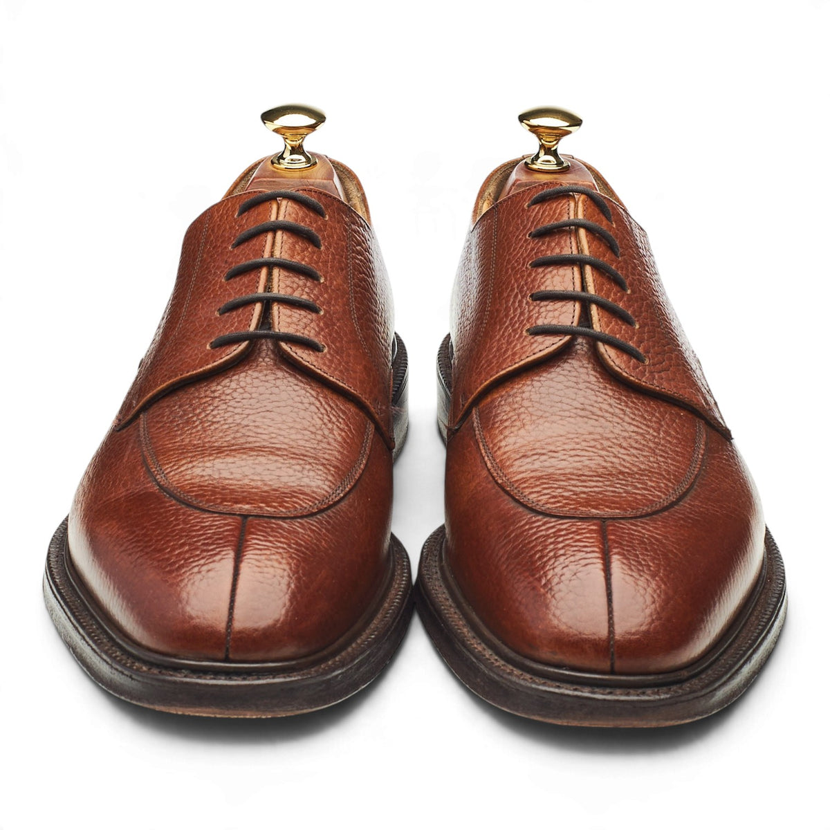 'Dartmoor' Tan Brown Grain Leather Split Toe Derby UK 9 F