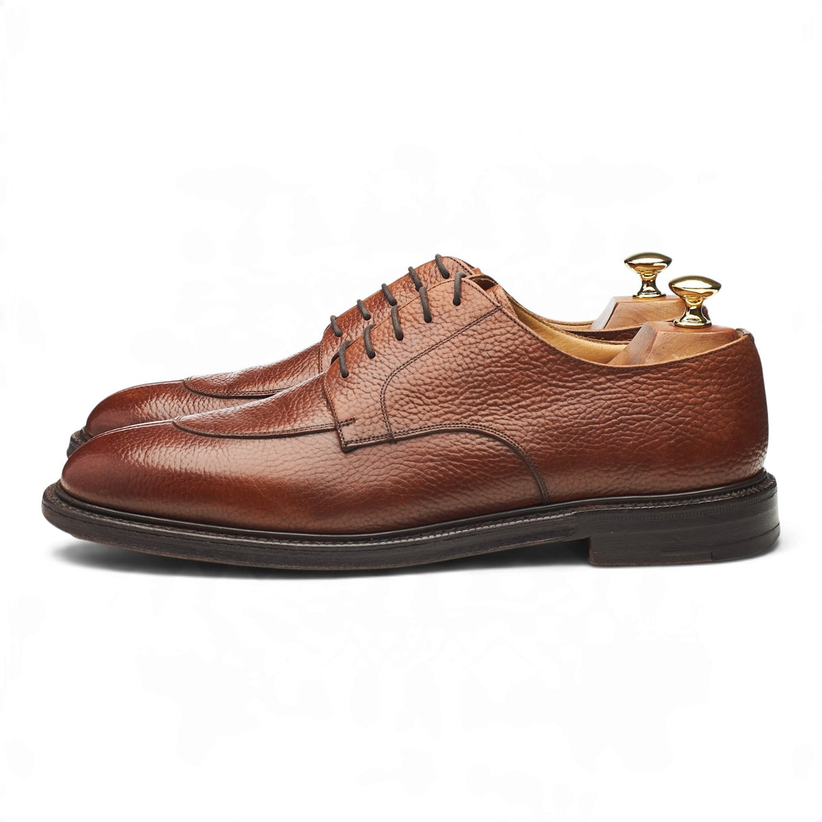 'Dartmoor' Tan Brown Grain Leather Split Toe Derby UK 9 F