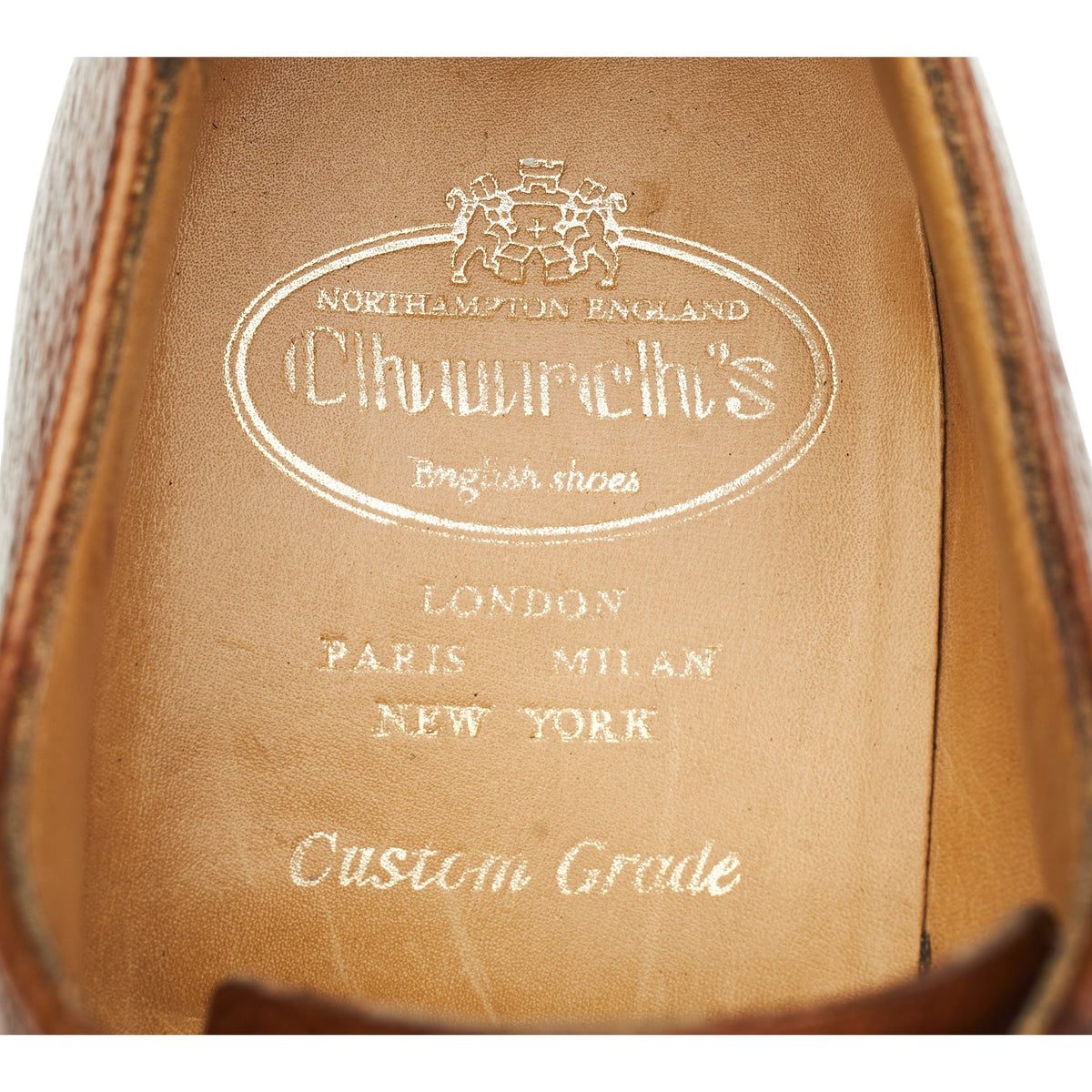 'Dartmoor' Tan Brown Grain Leather Split Toe Derby UK 9 F