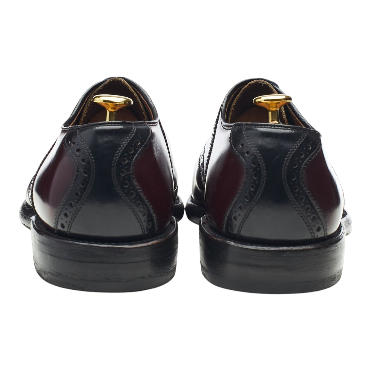 'Polo' Burgundy Black Leather Saddle Oxford UK 8.5 US 9 EEE