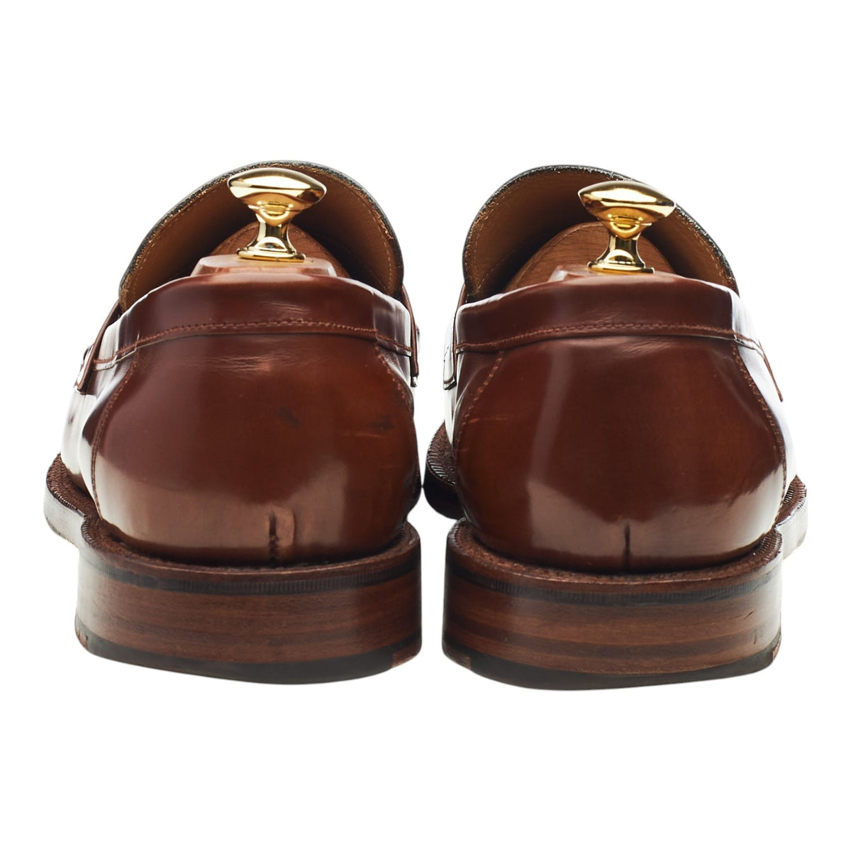 'Epsom' Brown Leather Loafers UK 10.5 E
